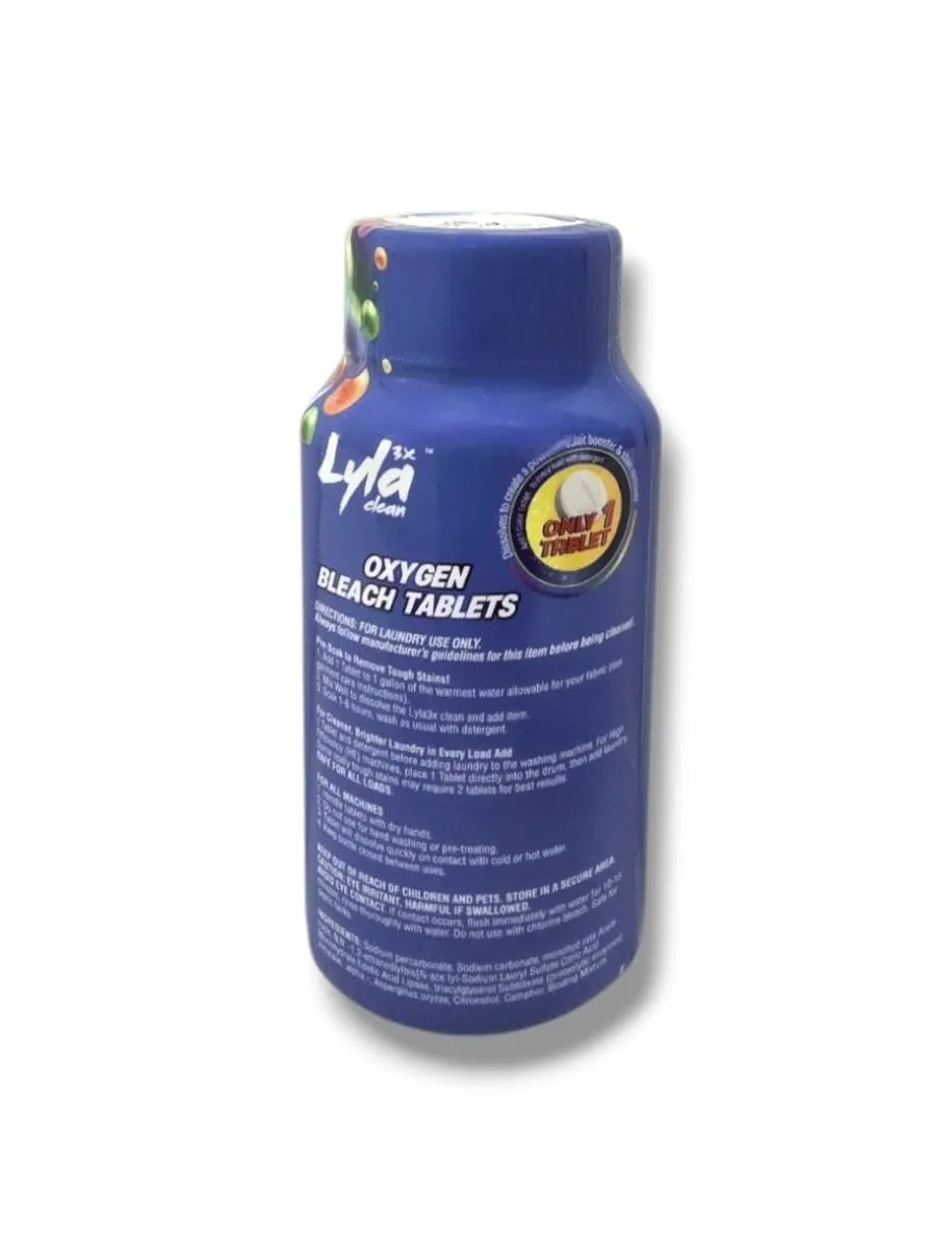 LYLA 3X Oxygen Bleach Tablets For Color Clothes & Plus,Color Booster,Stain Remover, Laundry Brightener, Chlorine Free 42 Tablets