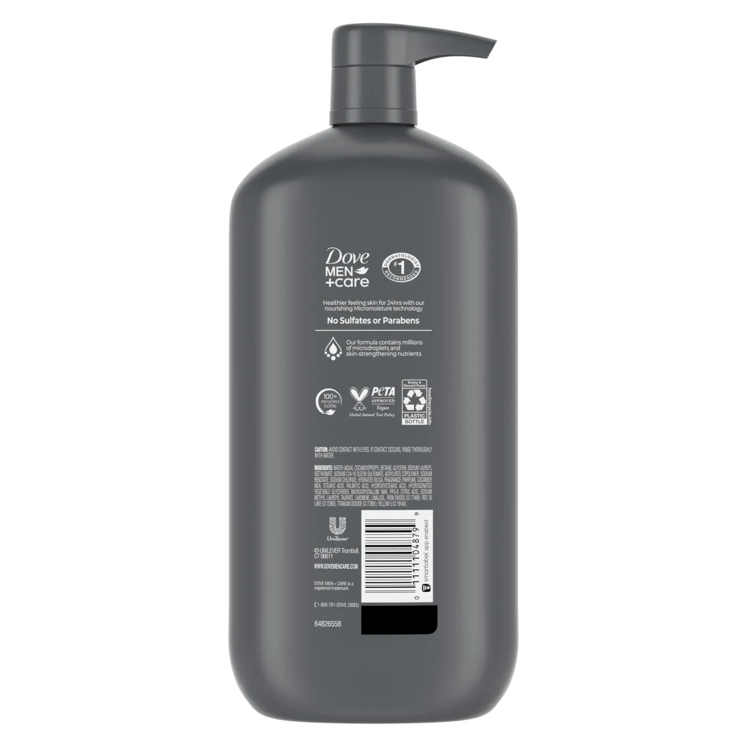 DOVE MEN + CARE Body and Face Wash Exfoliating Deep Clean for Men, with 24-Hour Nourishing Micromoisture Technology Body Wash, 30 oz