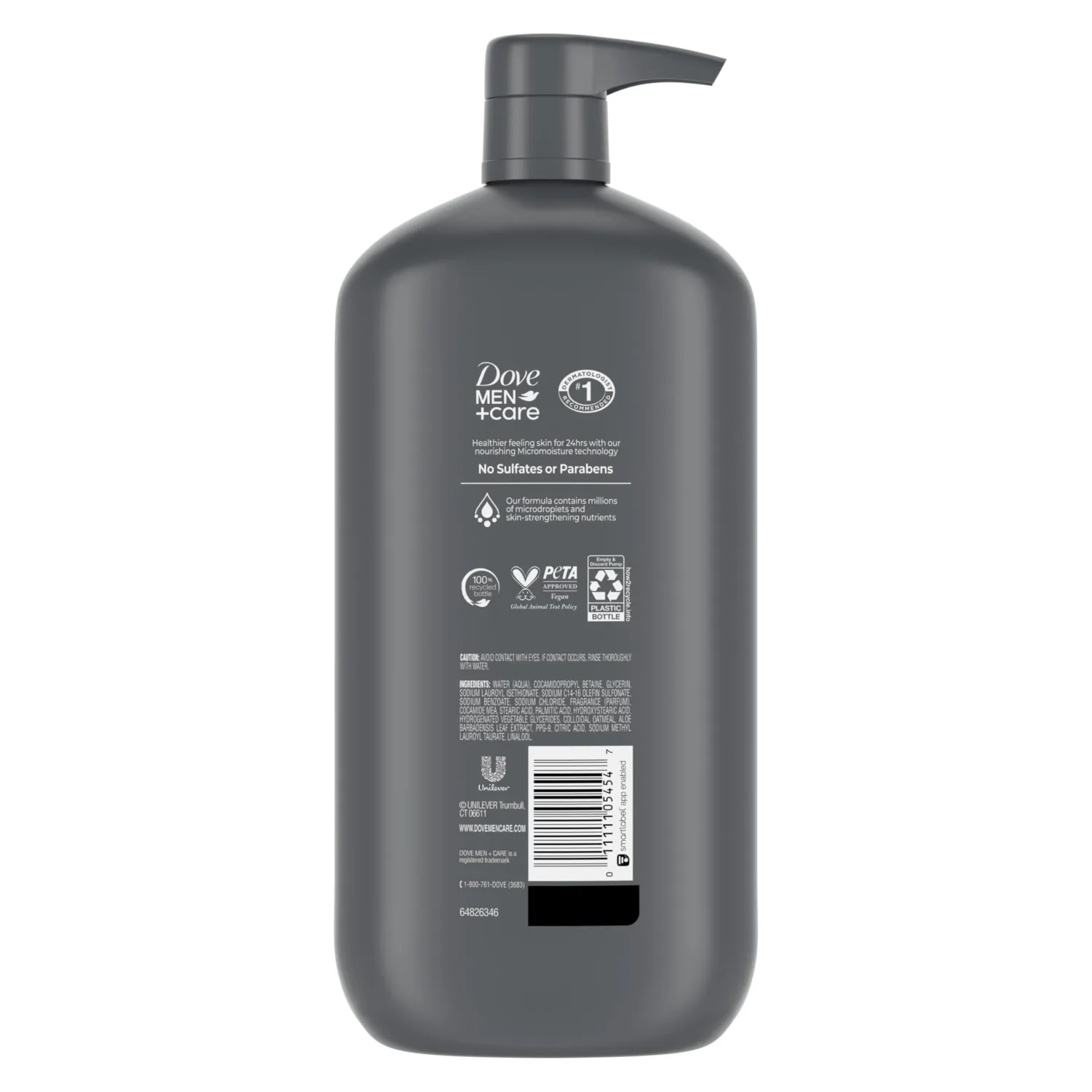 DOVE MEN + CARE Body & Face Wash Sensitive Skin For Hydrated, Smooth Skin - 30 oz