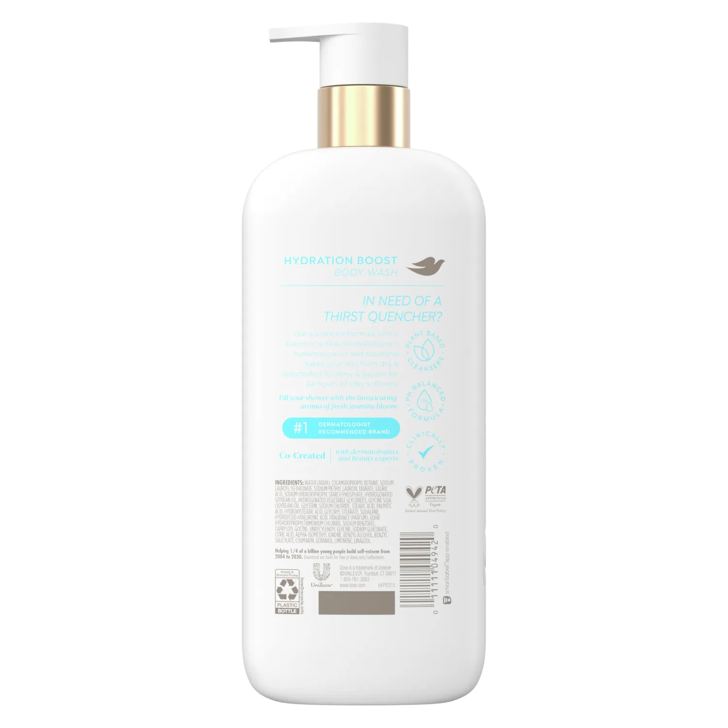 Dove Serum Body Wash Hydration Boost actively drenches dry skin with Hyaluronic Acid Serum 18.5 Fl Oz