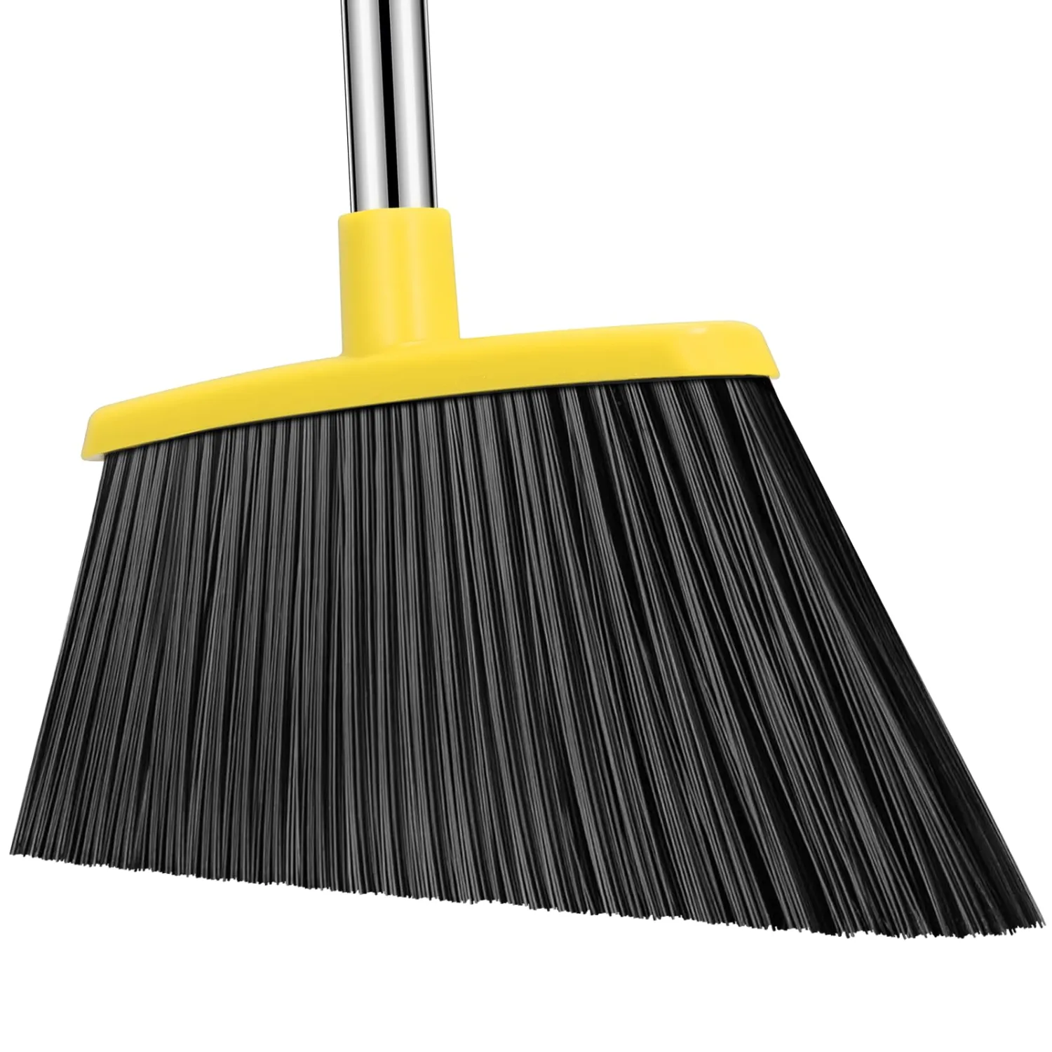 Heavy Duty Broom, 55 Inch Long Handle Outdoor Large Angle Brooms, Commercial Broom for Sweeping Indoor, for Home Garage Kitchen Office Courtyard Lobby Patio Lawn Concrete, Yellow