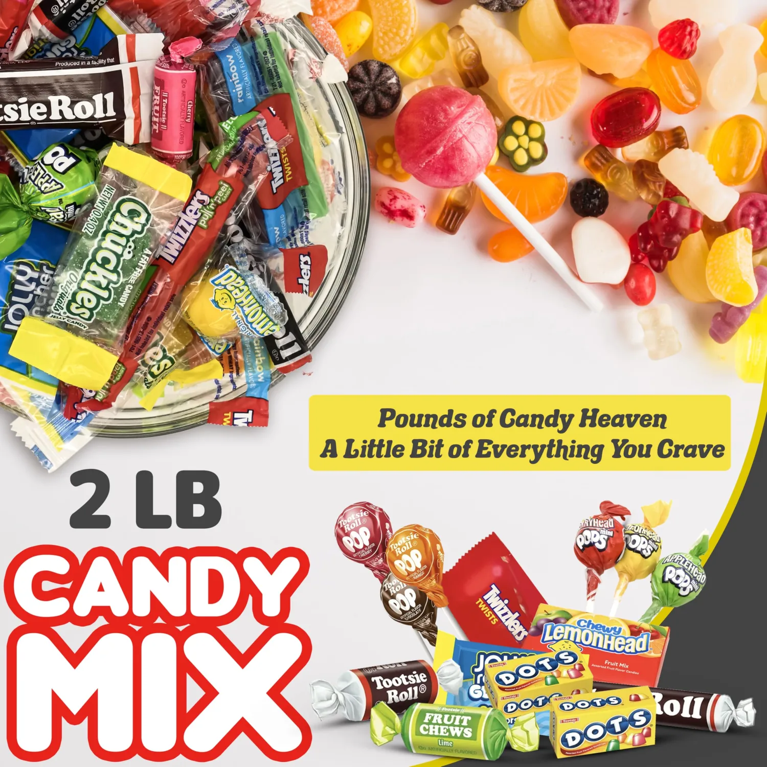Candy Mix Variety Pack – 2 LB Bulk Assorted Candy Individually Wrapped – Big Bag of Candy for Piñata Stuffers, Goodie Bags, Birthday Parties, Kids’ Treats & Party Favors
