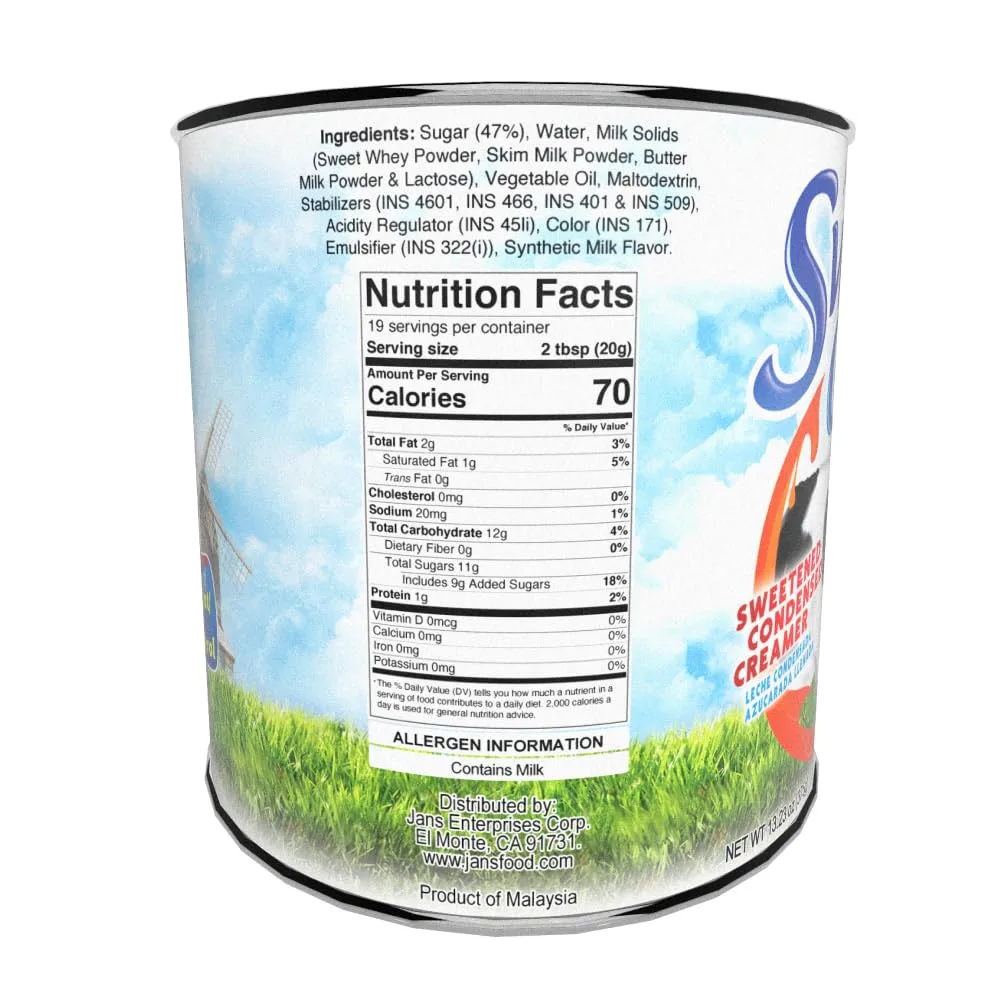 Sweet Cow Condensed Milk, 13.23 Oz (Pack of 2) — Jans Sweetened Condensed Milk Creamer for Baking