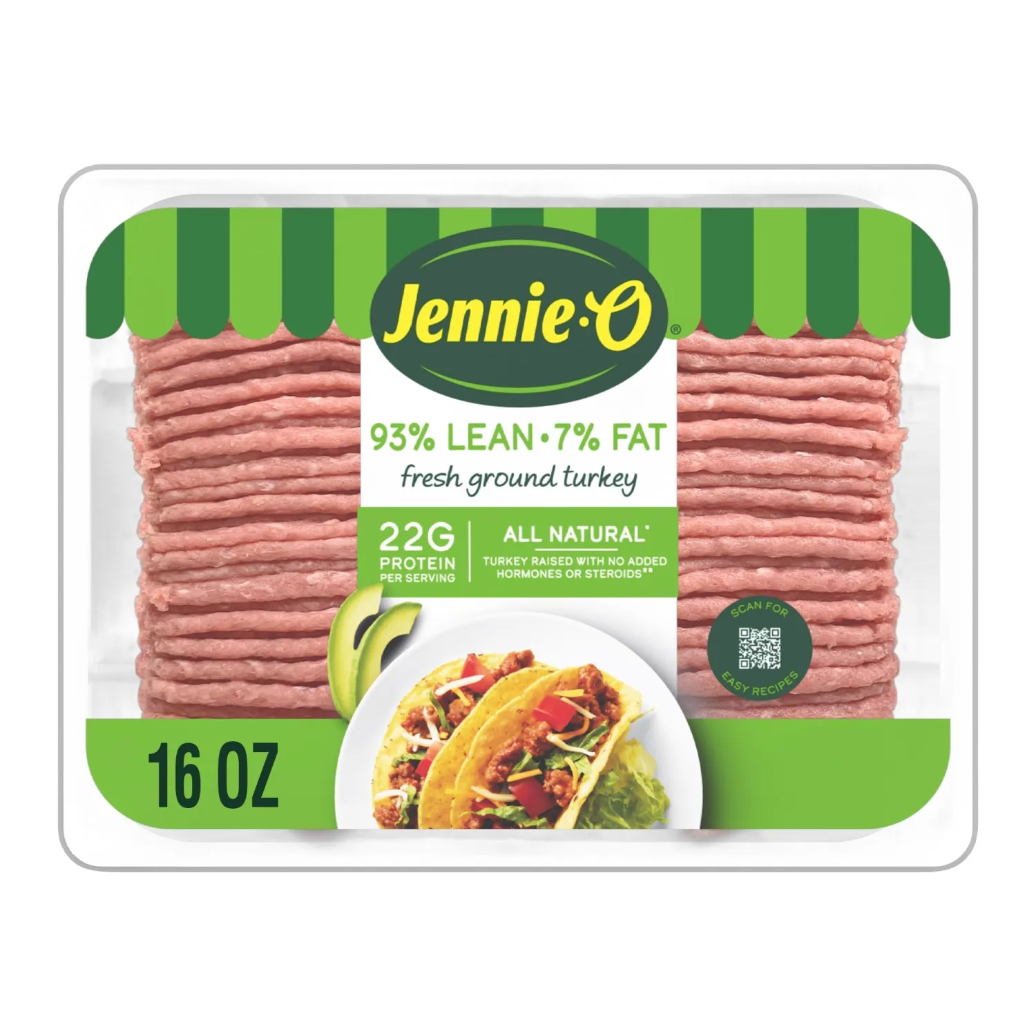 JENNIE-O Lean Ground Turkey Meat, 93% Lean, 7% Fat, 1 lb