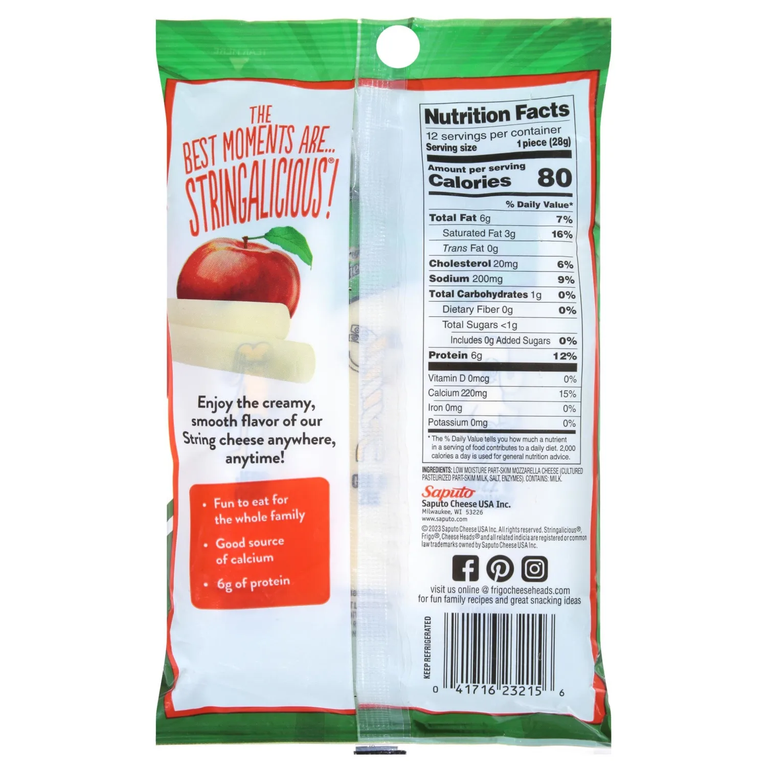 Frigo Cheese Heads, String Cheese, 12 Count