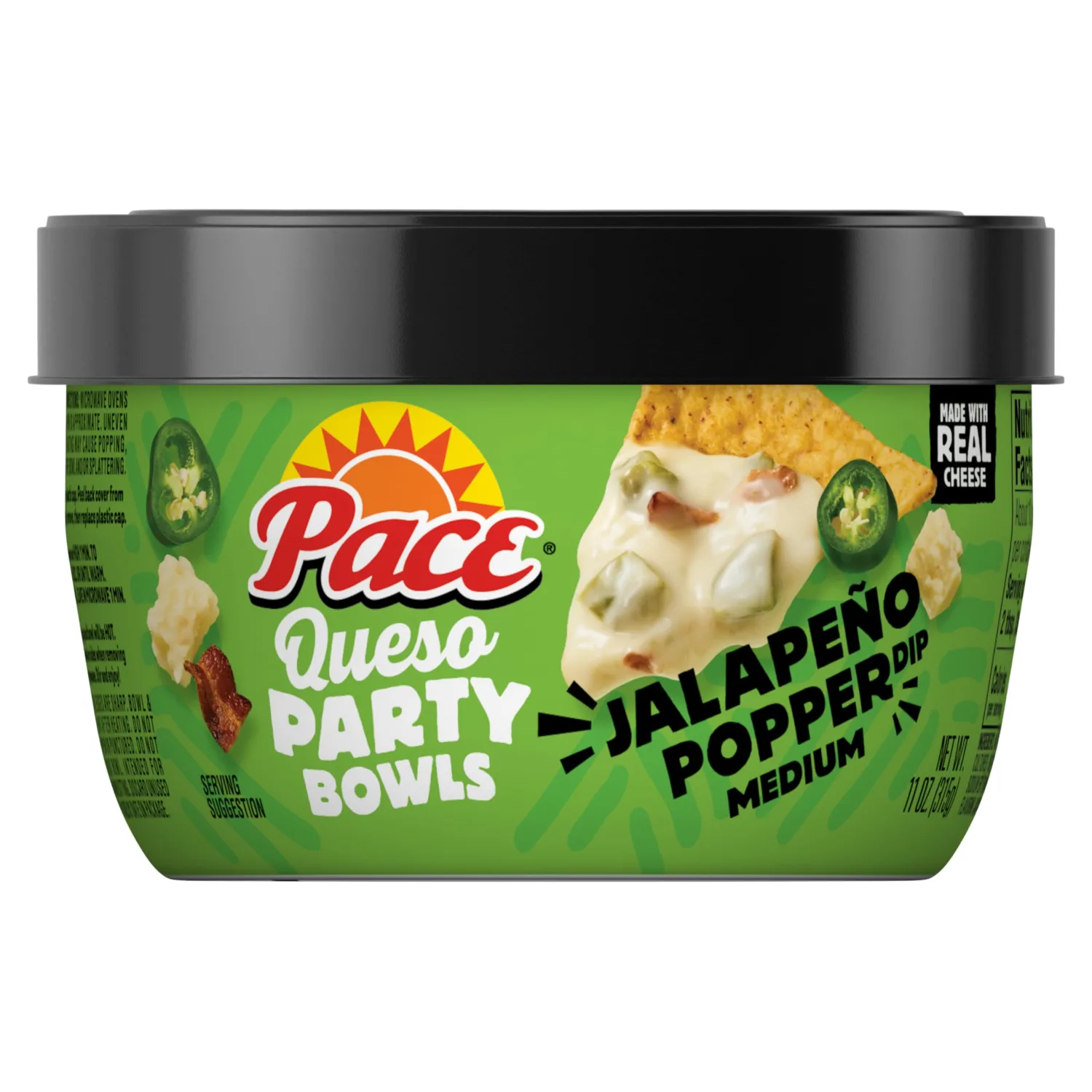 Pace Jalapeno Popper Dip, Cheese Dip, 11 oz Microwavable Bowl