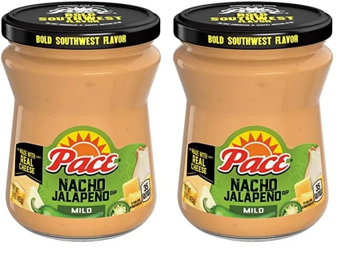 Pace Mild Nacho Jalapeno Queso Cheese Dip, 15 oz Jar (Pack of 2)