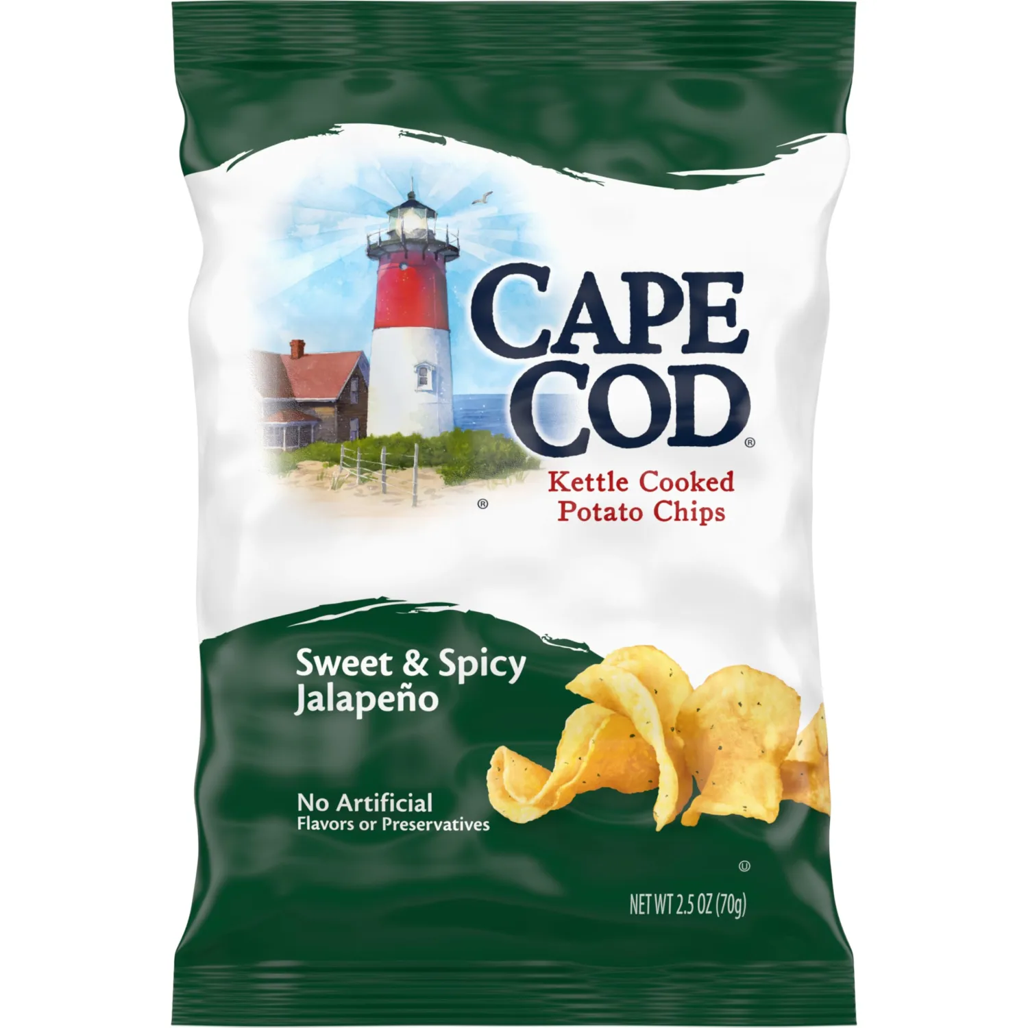 Cape Cod Potato Chips, Sweet and Spicy Jalapeno Kettle Chips, 2.5 Oz