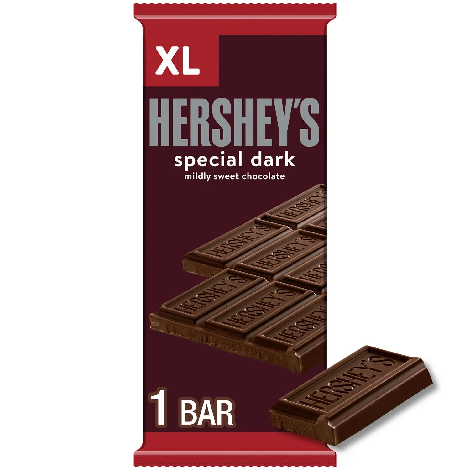 HERSHEY'S SPECIAL DARK Mildly Sweet Chocolate XL, Candy Bar, 4.25 oz (16 Pieces)