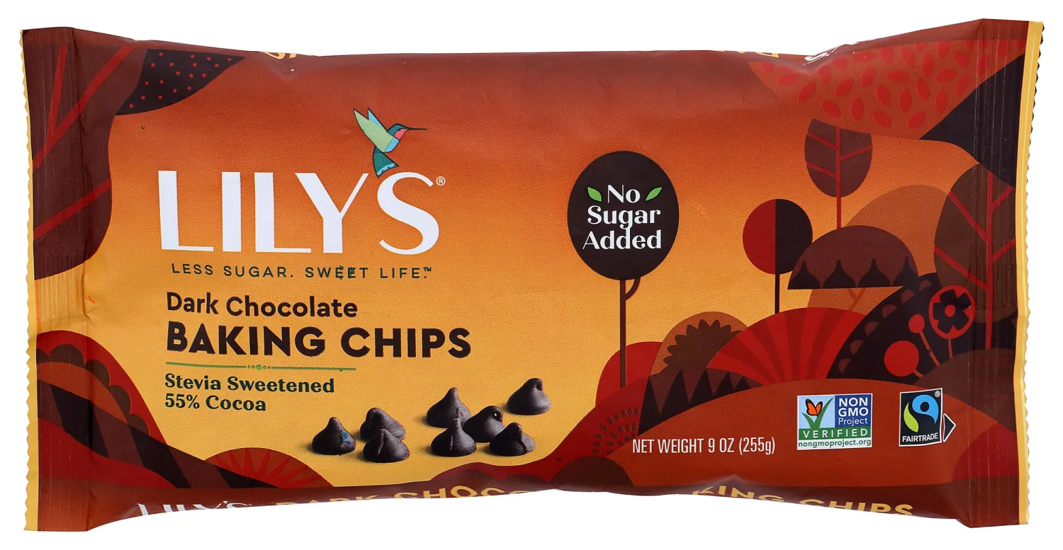 Lily's Sweets, Dark Chocolate Baking Chips, 9 Ounce