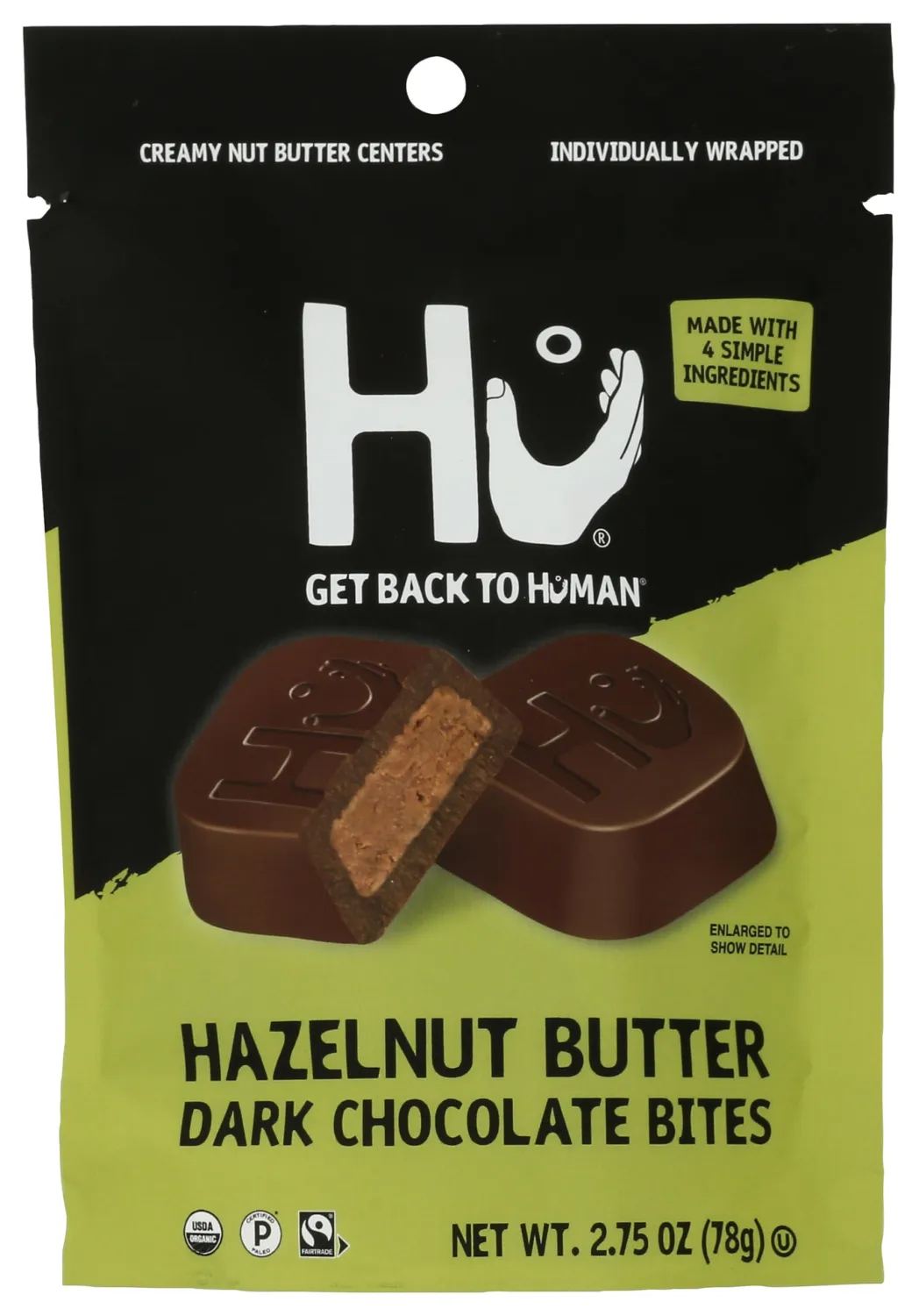 HU KITCHEN Hazelnut Dark Chocolate Bites, 2.75 OZ