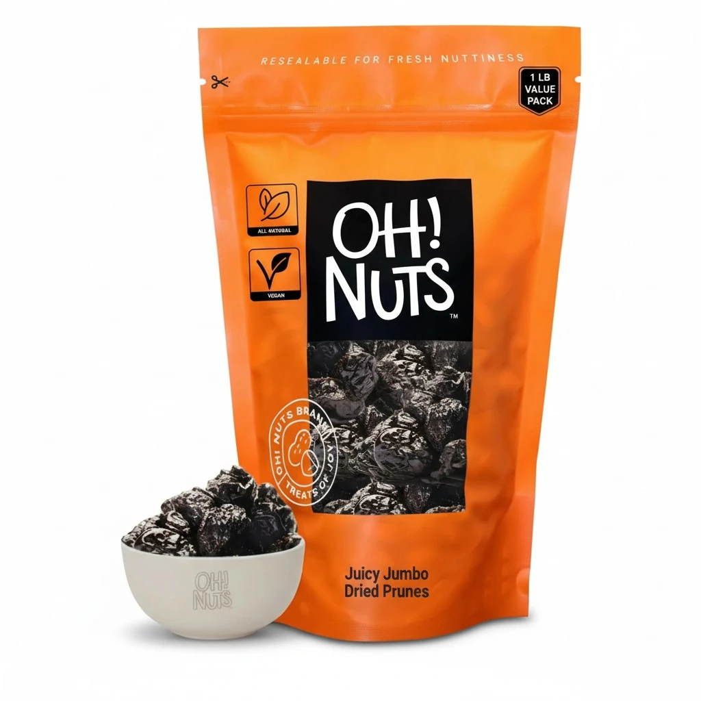 Dried Prunes Pitted | 1 lb - Dried Fruit Jumbo | No Sugar Added | Dehydrated Fruit Bites | Packed in New York Zip-Seal Bag for Exceptional Freshness by Oh Nuts