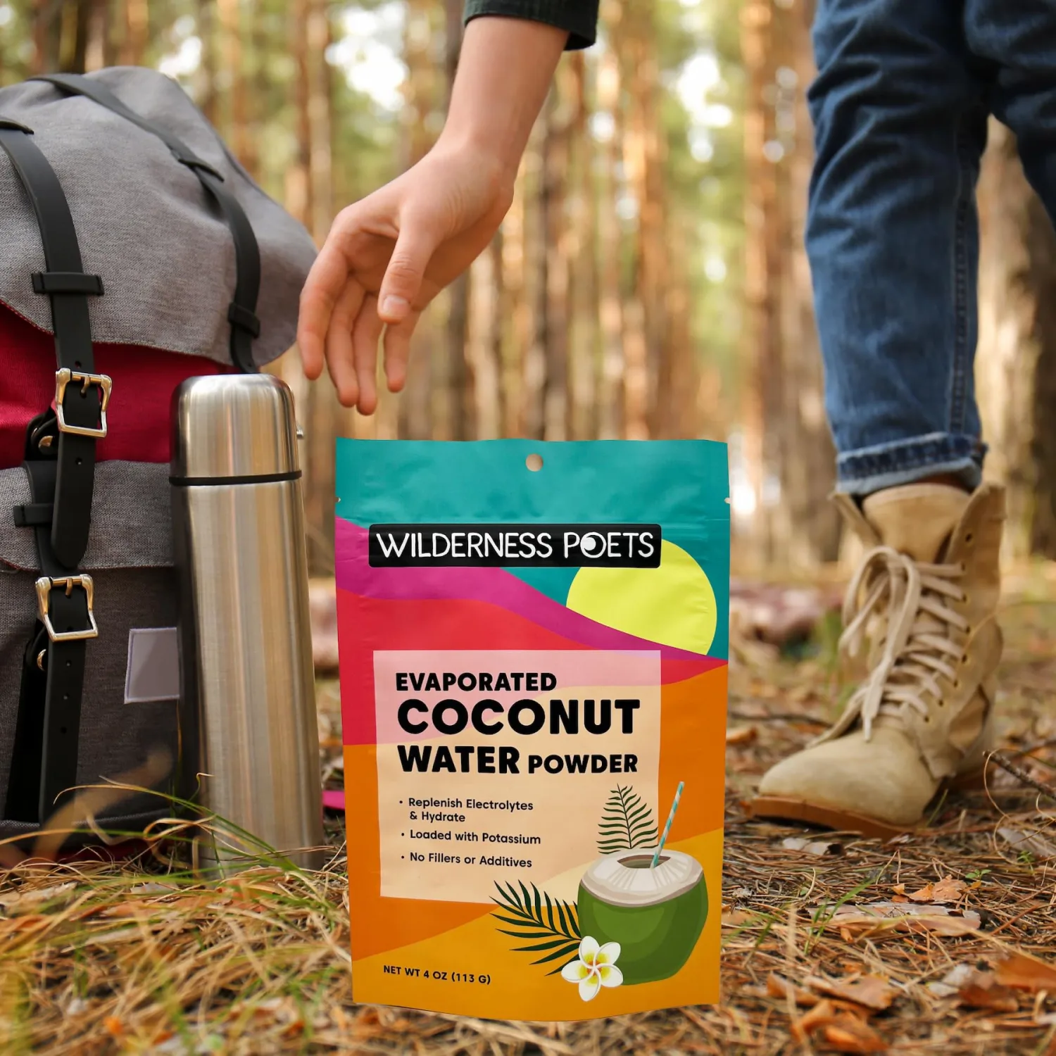 Wilderness Poets, 100% Evaporated Coconut Water Powder - No Maltodextrin, No Fillers, No Additives - 1 Ingredient - Instant Mix (4 Ounce)
