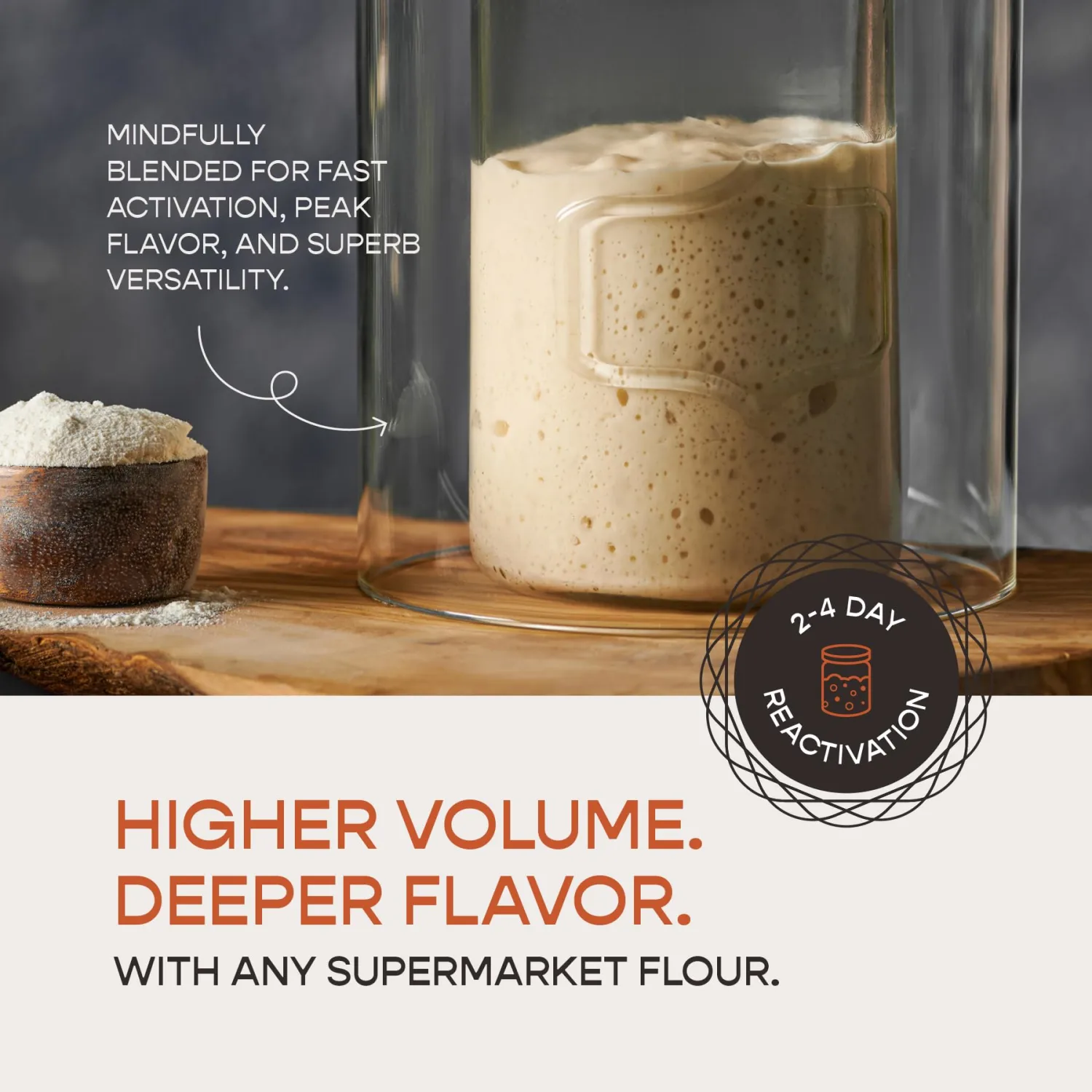 Dual-Flour Sourdough Starter Culture – Fast-Activating Dehydrated Chips with Natural Wild Yeast – Made from Organic, Non-GMO Flour – Video & Manual Included – Ideal for Homemade Artisan Bread & Baking Beginners