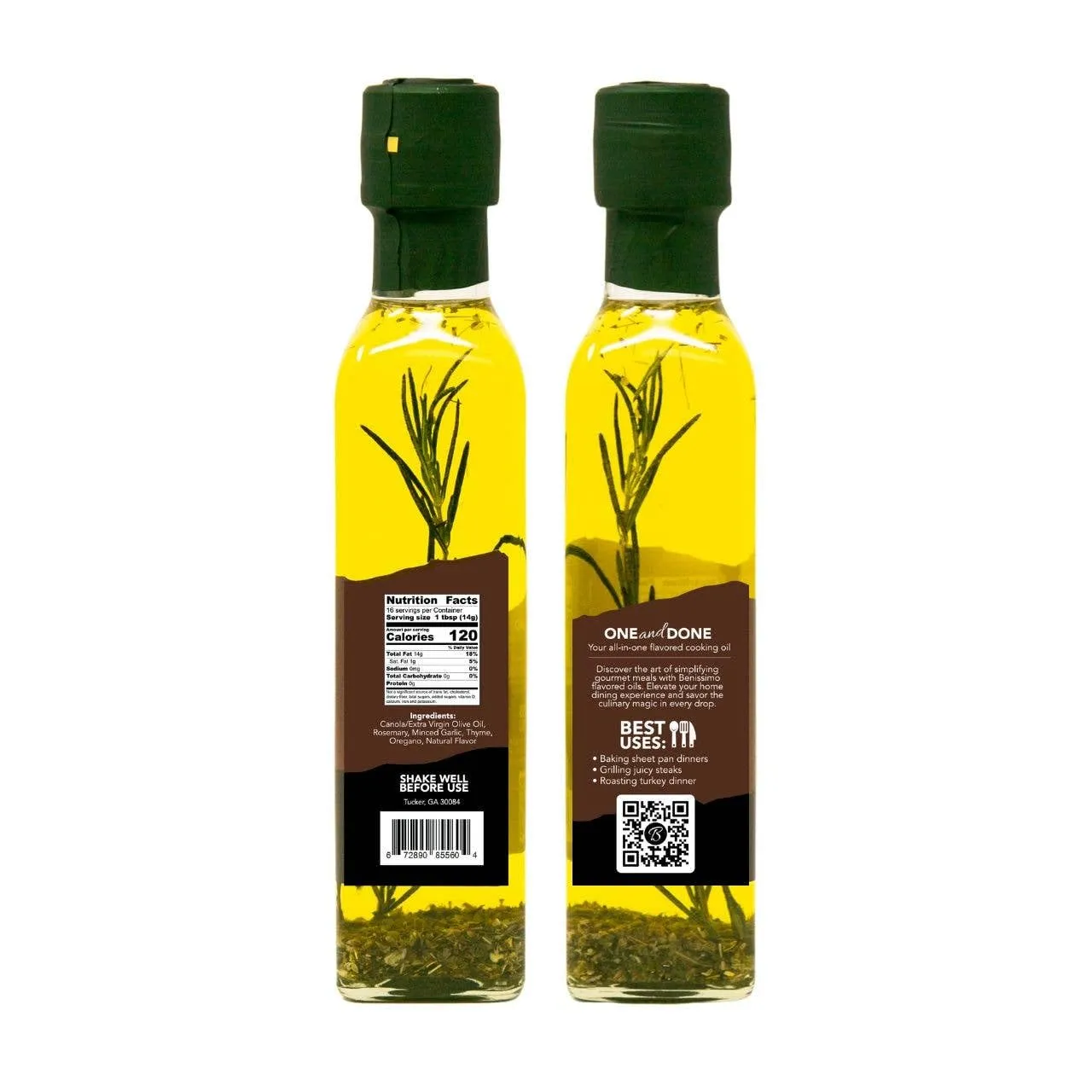 Benissimo Roasted Garlic Herb Infused Oil, All Natural, Farm Fresh Herbs, Sizzle and Drizzle, 8.1 FL Oz