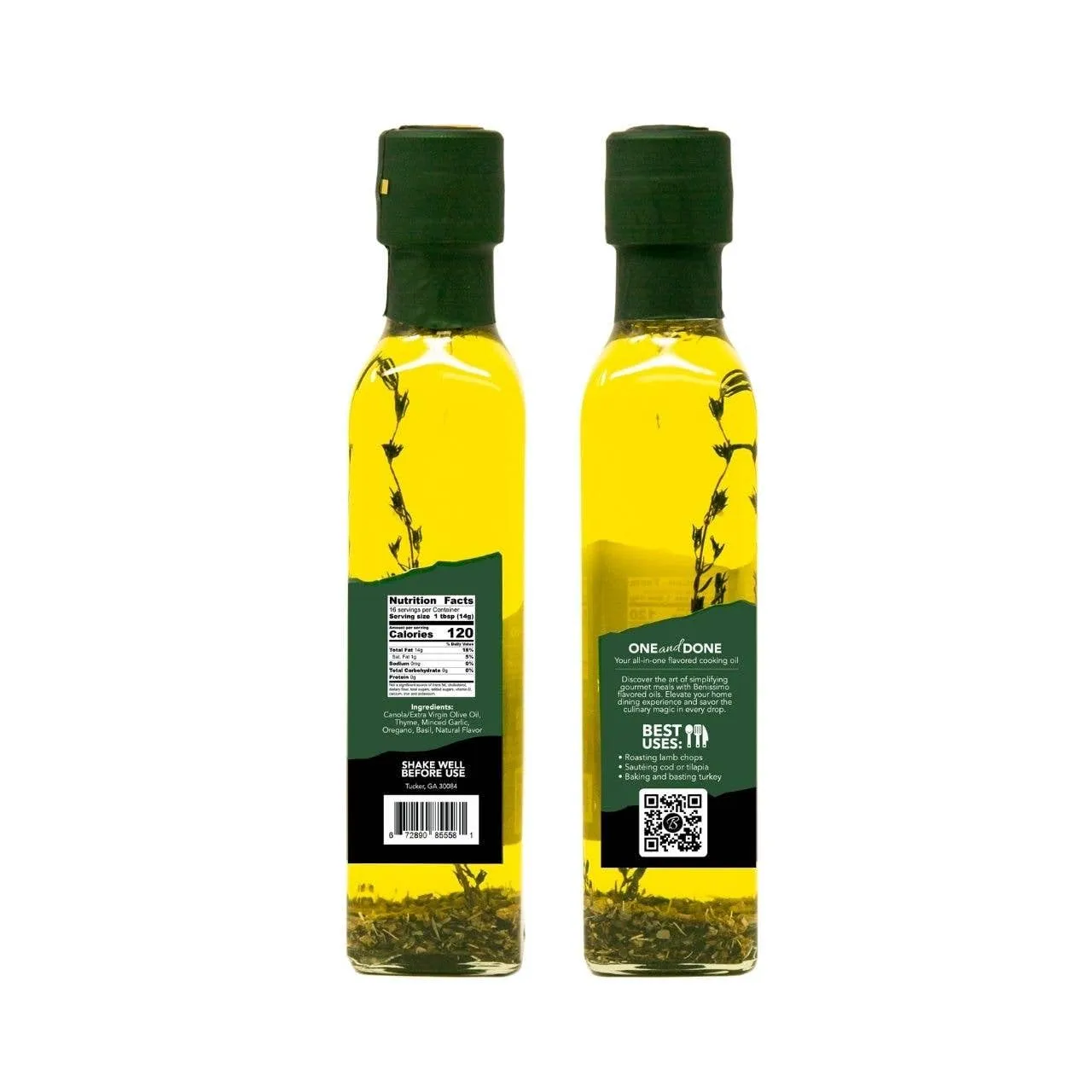 Benissimo Mediterranean Herb Infused Oil, All Natural, Farm Fresh Herbs, Sizzle and Drizzle, 8.1 FL Oz