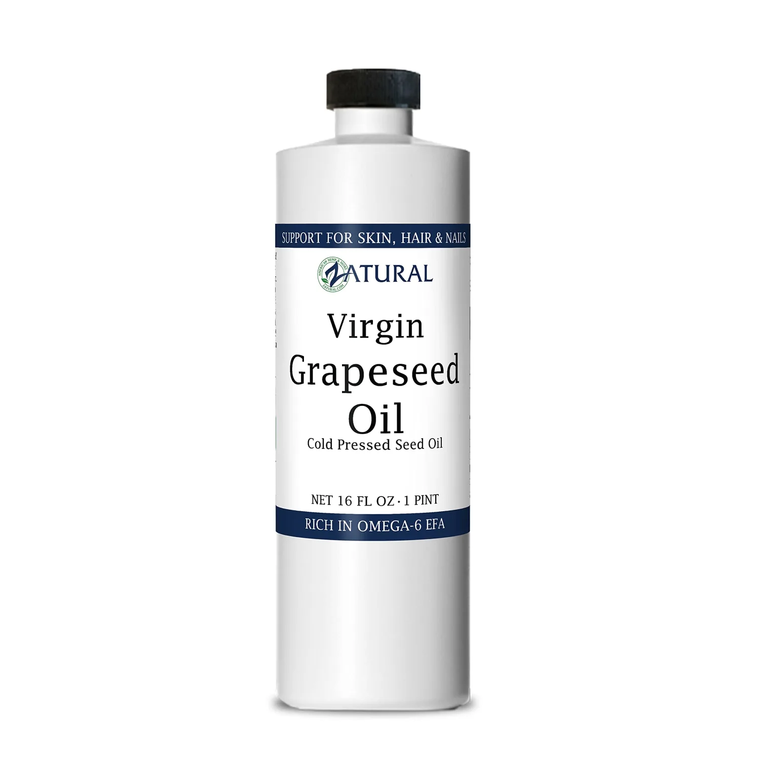 Zatural Grapeseed Oil Organically Grown 100% Pure Cold Pressed Virgin High Tempurature Cooking Oil (16oz)
