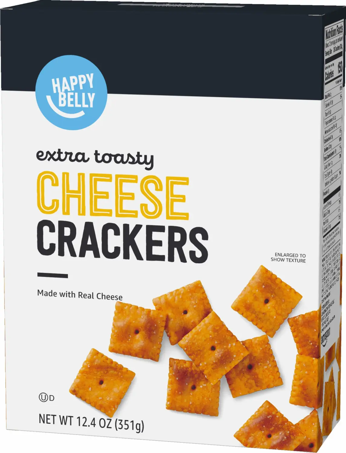 Amazon Brand - Happy Belly Extra Toasty Cheese Cracker, 12.4 ounce (Pack of 1)