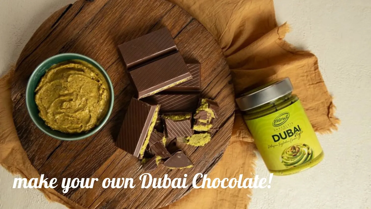 BIND Pistachio Cream/Paste/Spread for Dubai Chocolate, 350g (12.3 oz) Glass Jar,Contains 25% pistachios,Pistachio Filling by AGADE