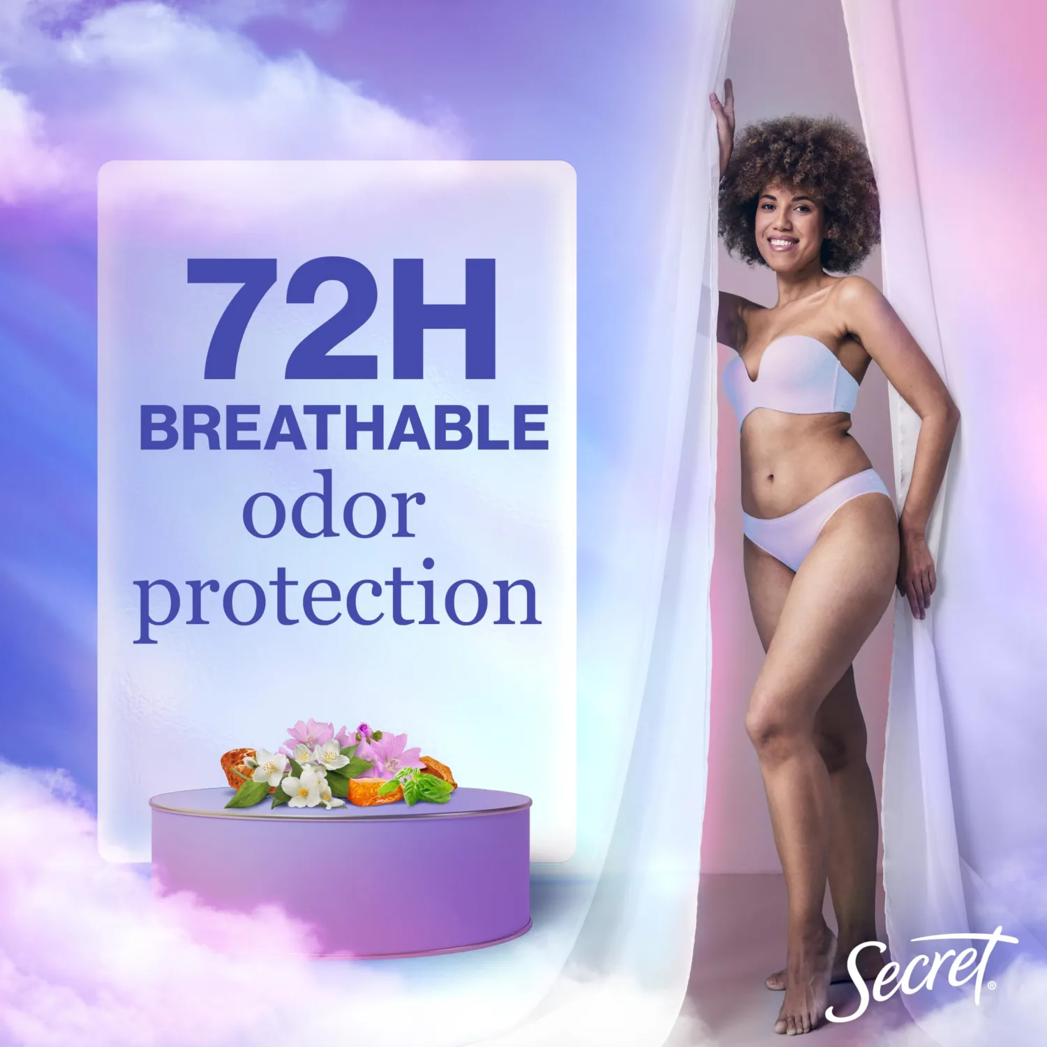 Secret Fresh Antiperspirant Deodorant for Women, 72hr Breathable Sweat & Odor Protection, Instant Freshness & Gentle, PH Balancing Minerals, Clear Gel, Mountain Air Scent, 2.6 oz
