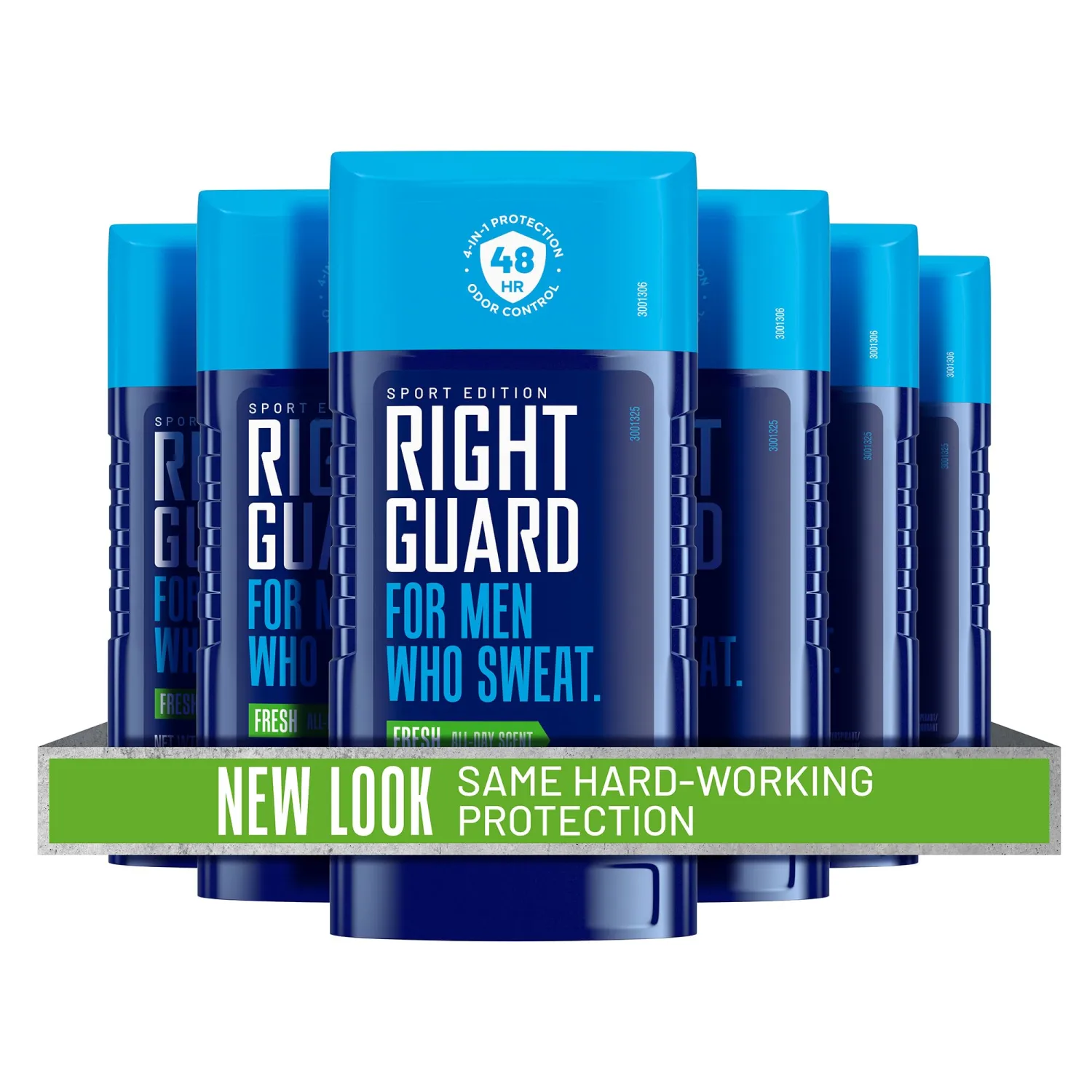 Right Guard Sport Invisible Solid Antiperspirant & Deodorant, 4-in-1 Protection for Men, 48-Hour Odor Control, Fresh Scent, 2.6 oz. (6 count)