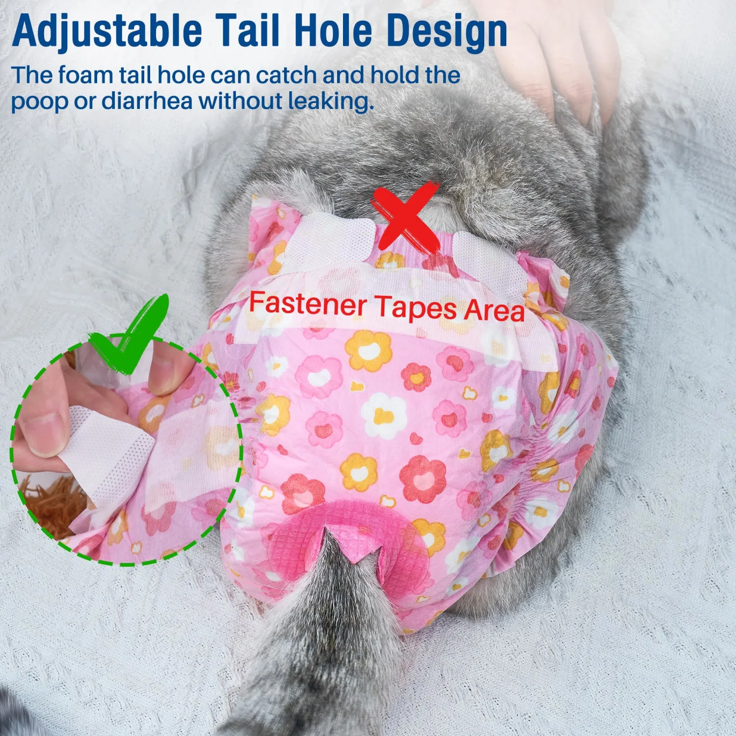 Pet Soft Dog Diapers Female, Disposable Doggie Diapers for Female Dogs, Puppy Diaper with Adjustable Foam Tail Hole(Pink,12XS)