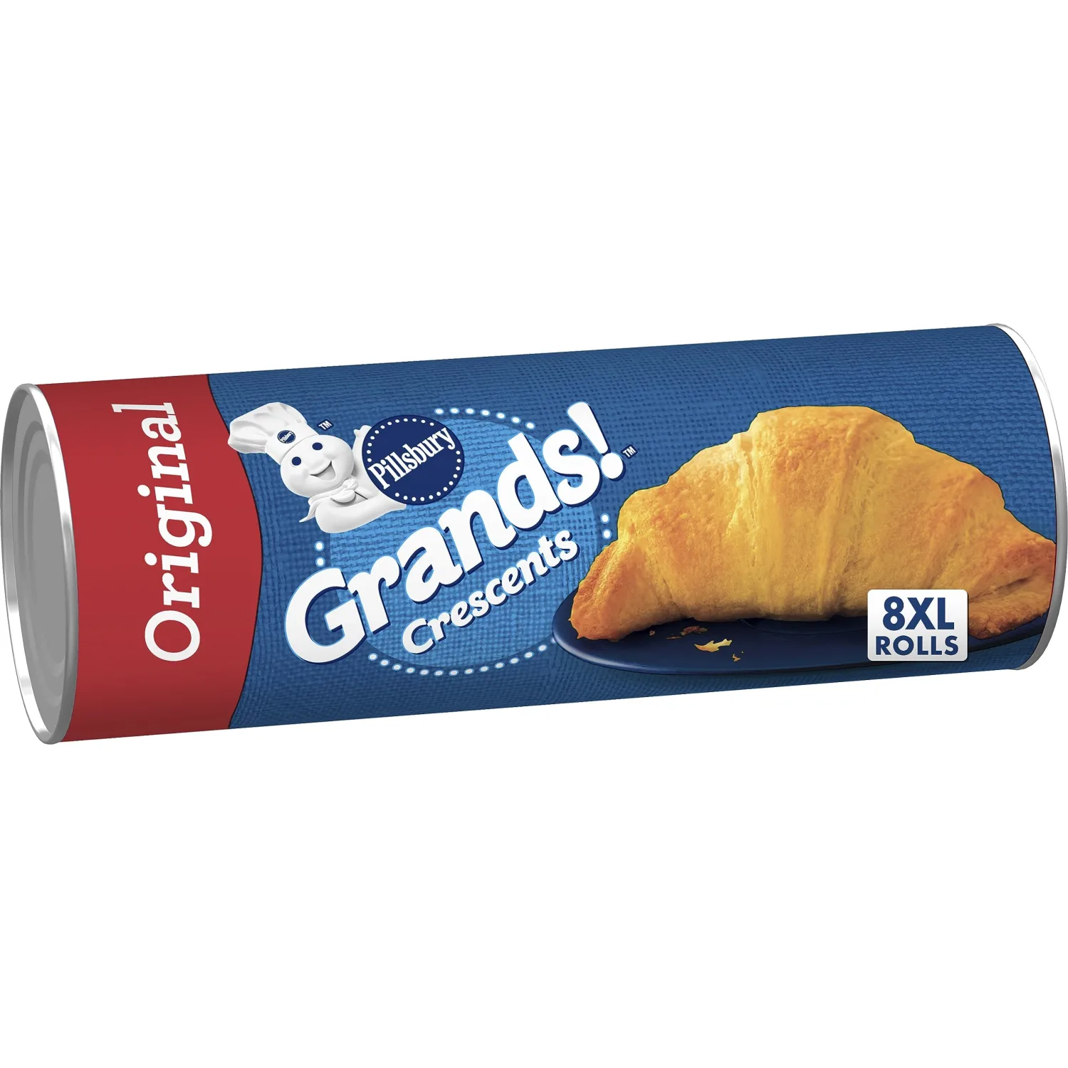 Pillsbury Grands! Crescent Rolls, Original Refrigerated Canned Pastry Dough, 8 Rolls, 12 oz