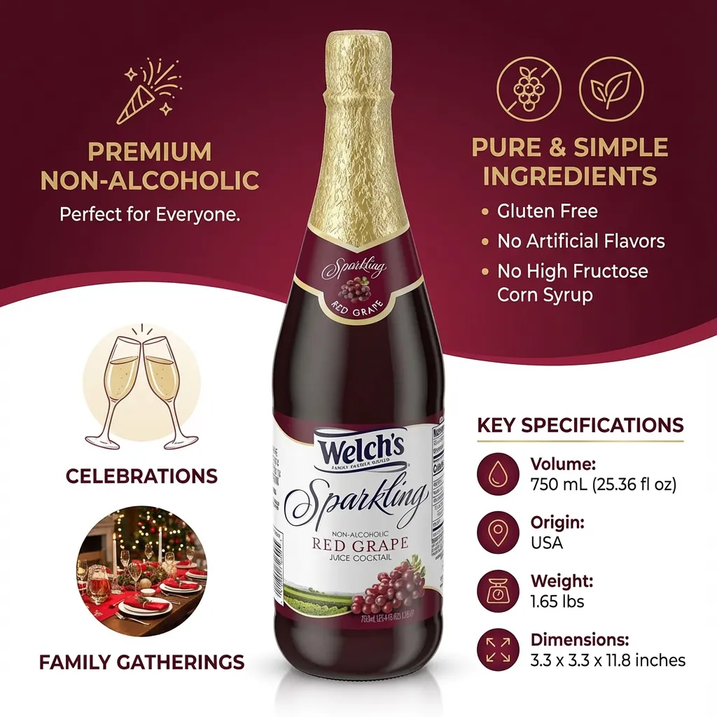 Welch's Sparkling, Red Grape, 750 mL Bottle