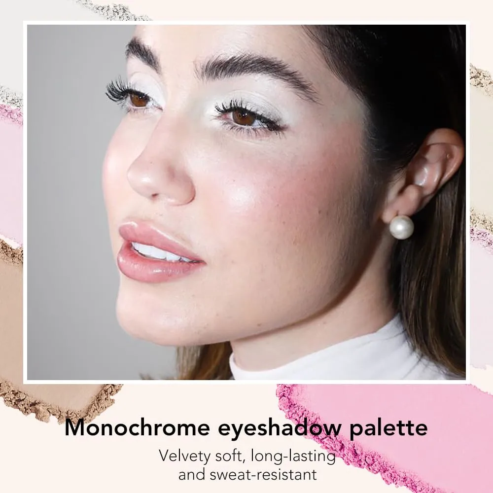 Monochrome Matte Eyeshadow Makeup Palette,Highly Pigmented Moonlight White Eyeshadow Palette,Matte Pressed Powder Eye shadow Makeup,Single Vegan Eye Shadow,Daily Evening Women Girls Eyeshadow Gift 04