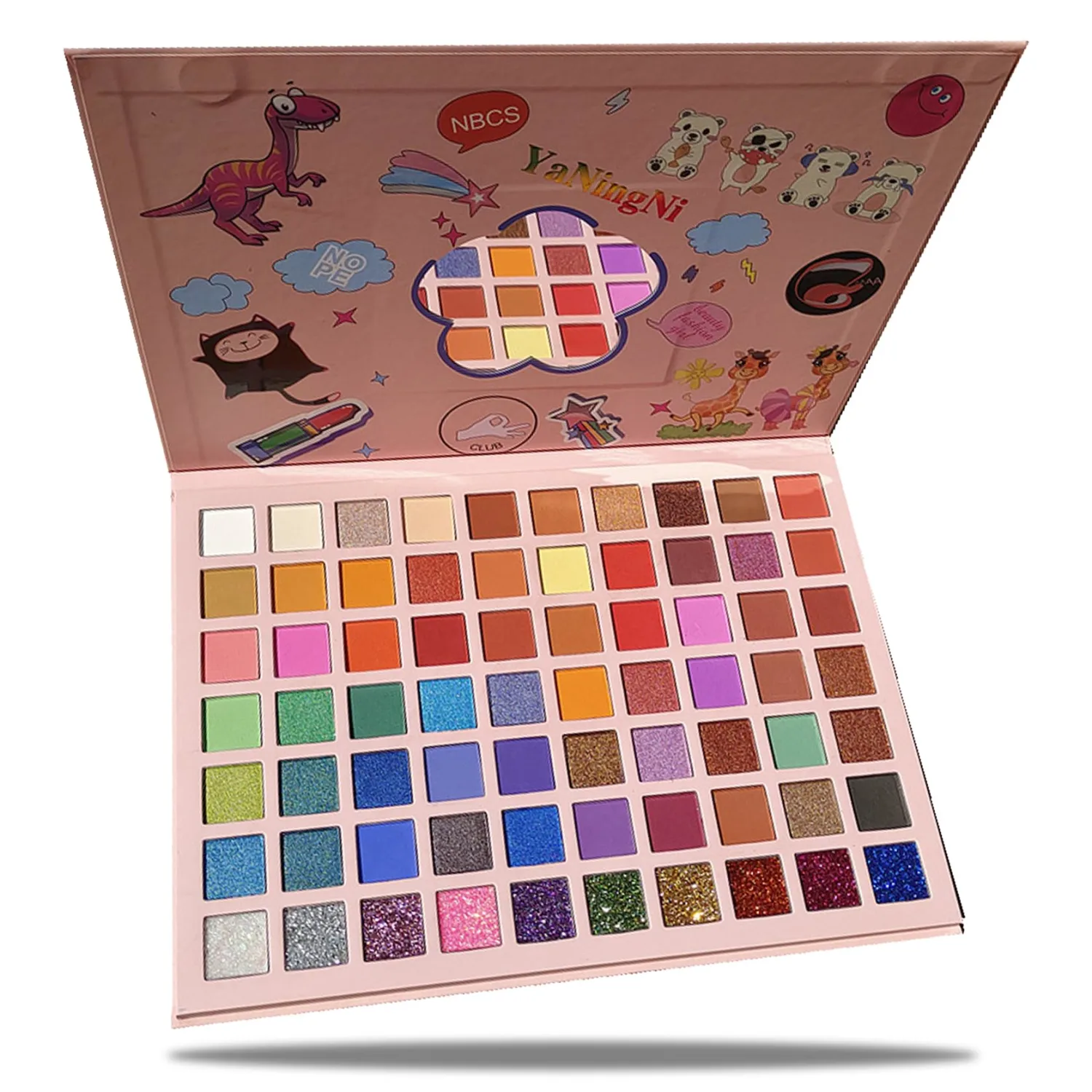 70 Colors Eyeshadow Palette,Matte Glitter Eyeshadow Makeup Palette with Eyeshadow Brush,Highly Pigmented Colorful Shimmer Eye Shadow Palette Makeup Kit for Women B