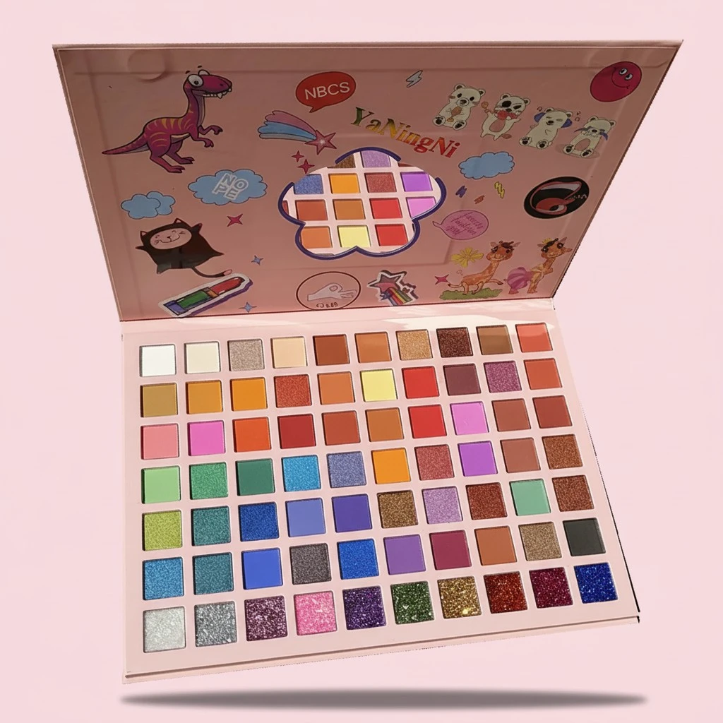 70 Colors Eyeshadow Palette,Matte Glitter Eyeshadow Makeup Palette with Eyeshadow Brush,Highly Pigmented Colorful Shimmer Eye Shadow Palette Makeup Kit for Women B