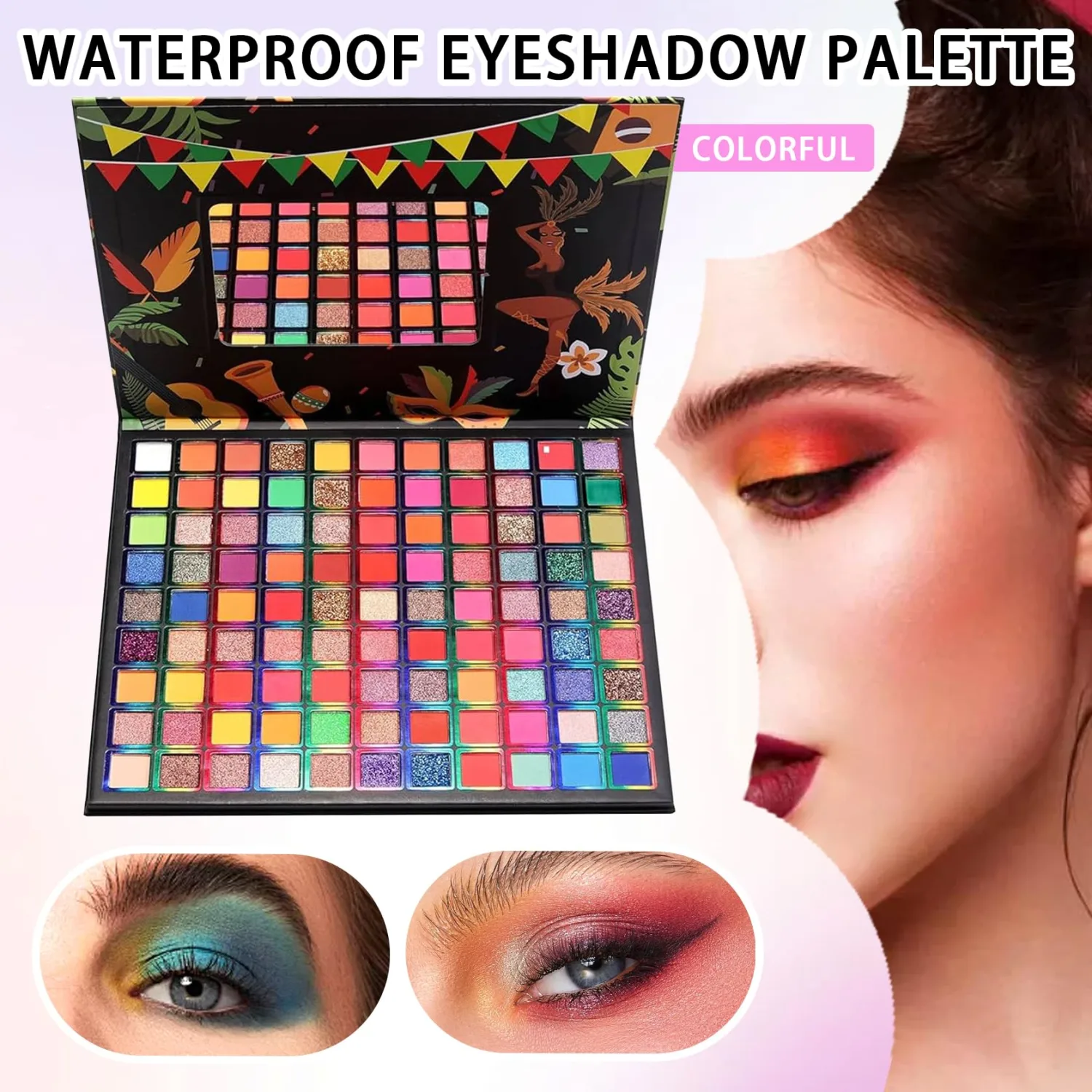 99 Colors Eyeshadow Palette,Matte Glitter Eyeshadow Makeup Palette with Eyeshadow Brush,Highly Pigmented Colorful Shimmer Eye Shadow Palette Makeup Kit for Women