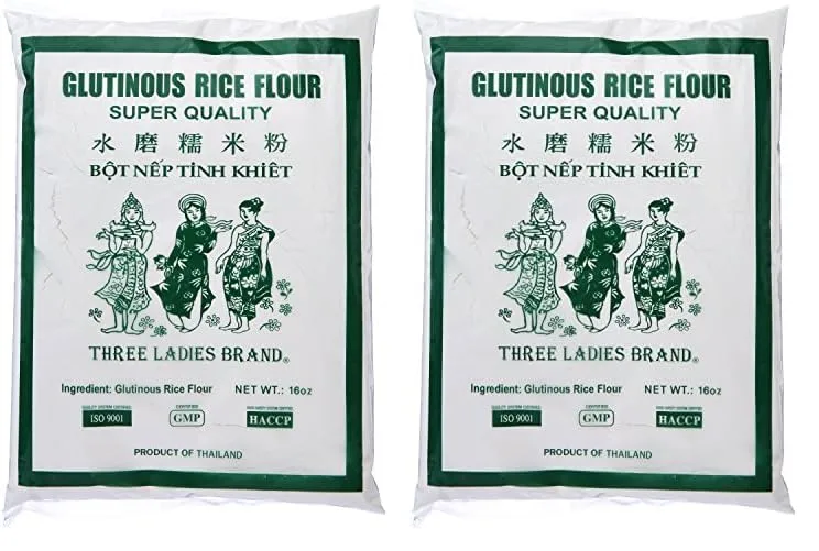 Three Ladies Glutinous Rice Flour 16 Oz (Pack of 2)