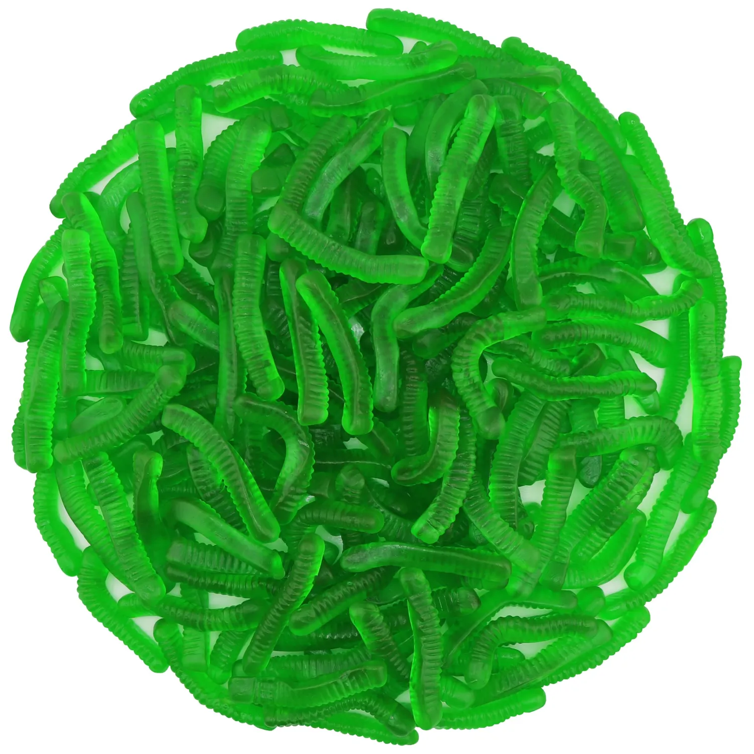 FirstChoiceCandy Sweet & Sour Gummy Worms, Multi Flavors and Solid Colors (1 Pound, Green Apple)