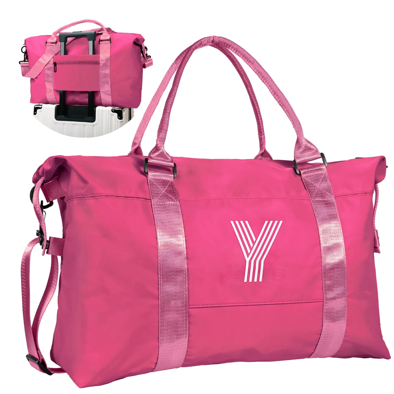 Gift for Teenage Girl, Birthday Gift, Initial Travel Bag, Sports Bag, Personalized Weekender Bag, Monogram Girls Overnight Bag Gift for Her (Letter Y)
