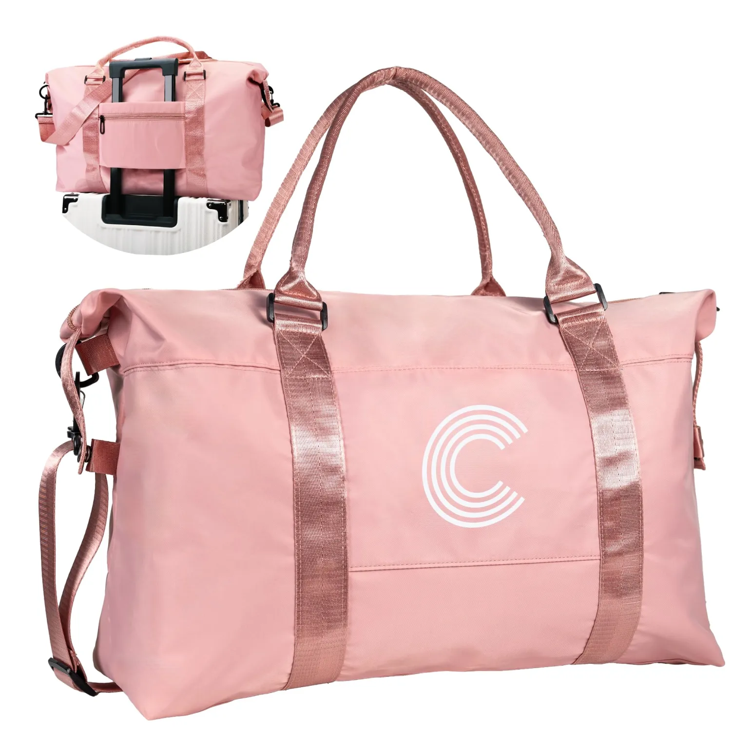 Travel Stuff For Kids Girl, Birthday Gifts for Kid Age 10 11 12 13 14,Travel Duffel Bag, Teen Girl Gifts Trendy Stuff Weekender Bag, Kids Overnight Bag, Teen Gifts, Daughter Gifts (Letter C)