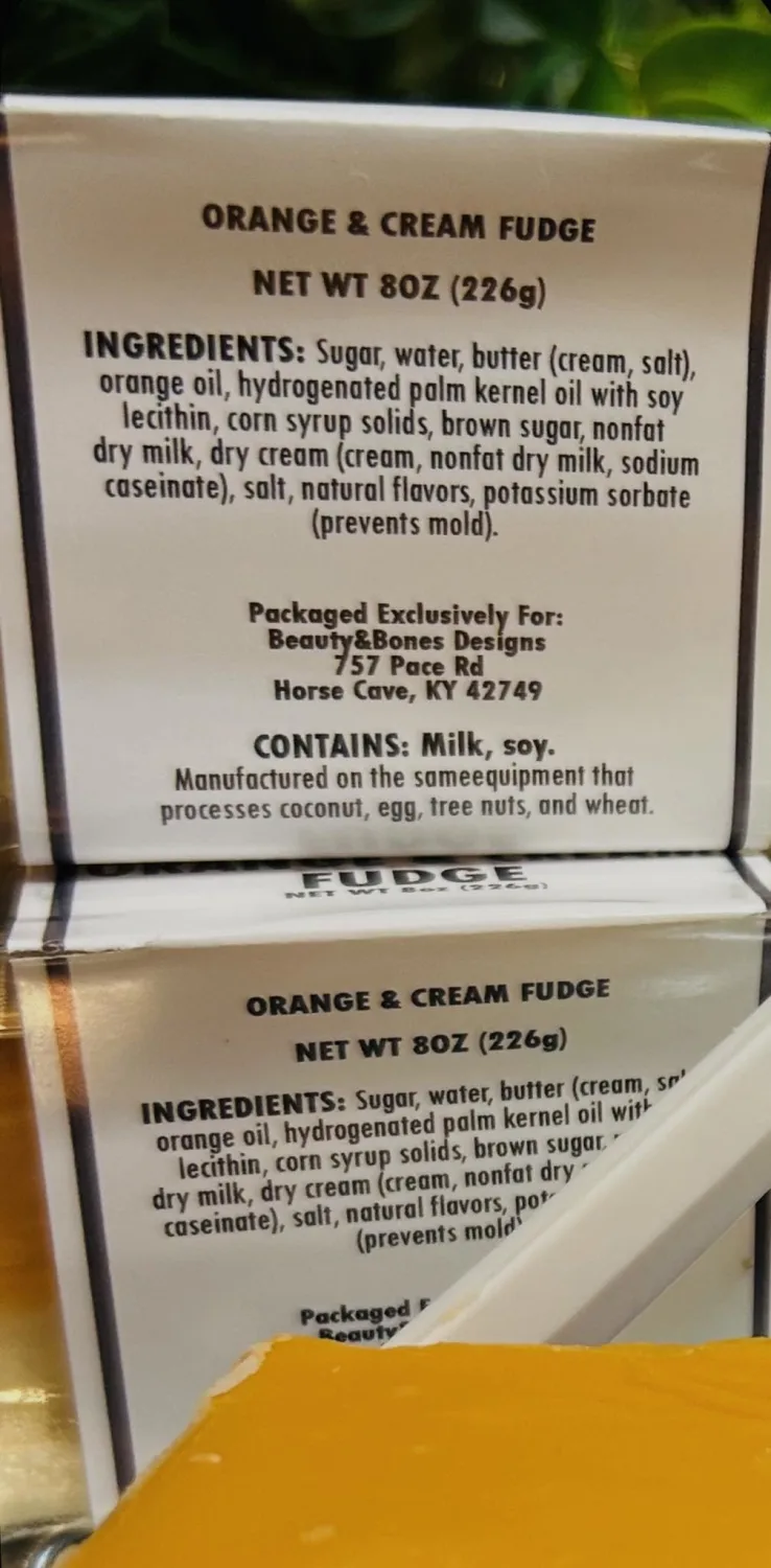Fudge Candy Orange and Cream (8 Oz Orange & Cream)