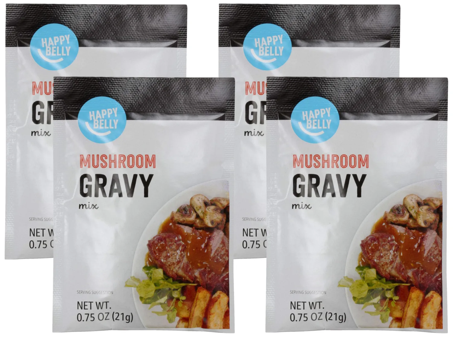 Amazon Brand - Happy Belly Mushroom Gravy Mix, 0.75 ounce (Pack of 4)
