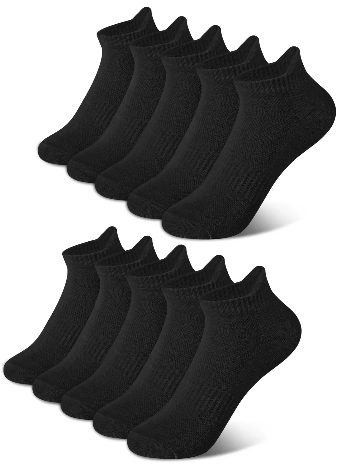 Justay 10 Pairs White Ankle Socks Woman Low Cut Running Cotton Athletic No Show Socks Womens