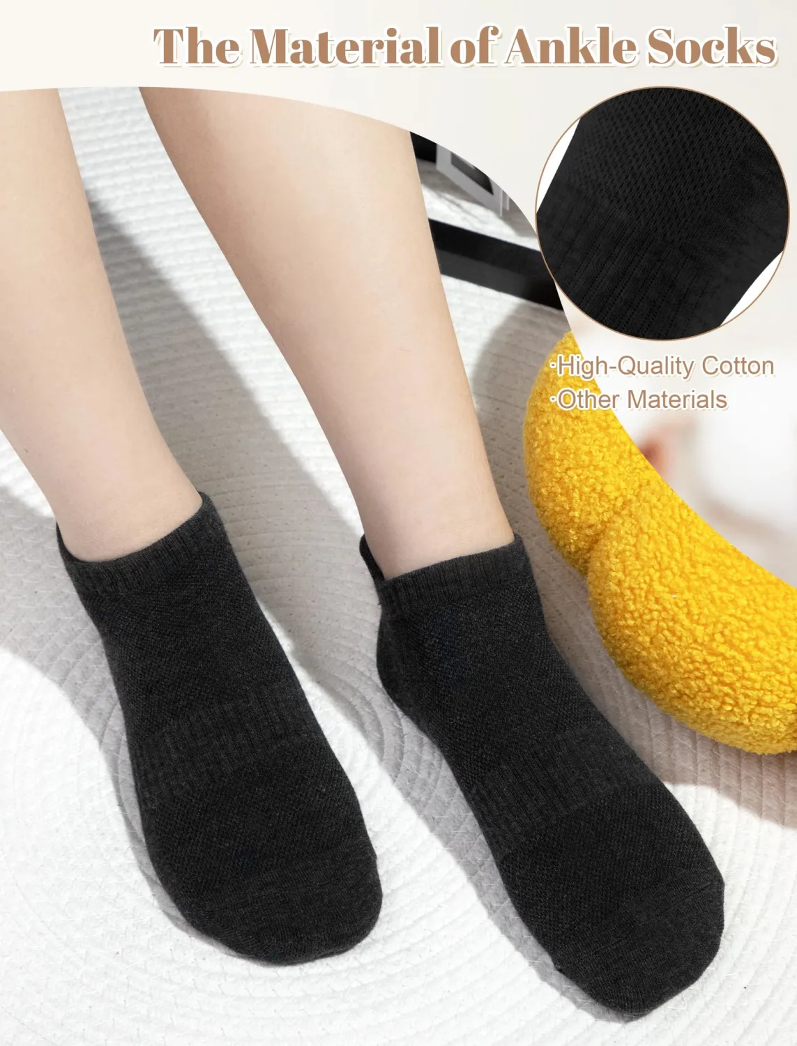 Justay 10 Pairs White Ankle Socks Woman Low Cut Running Cotton Athletic No Show Socks Womens