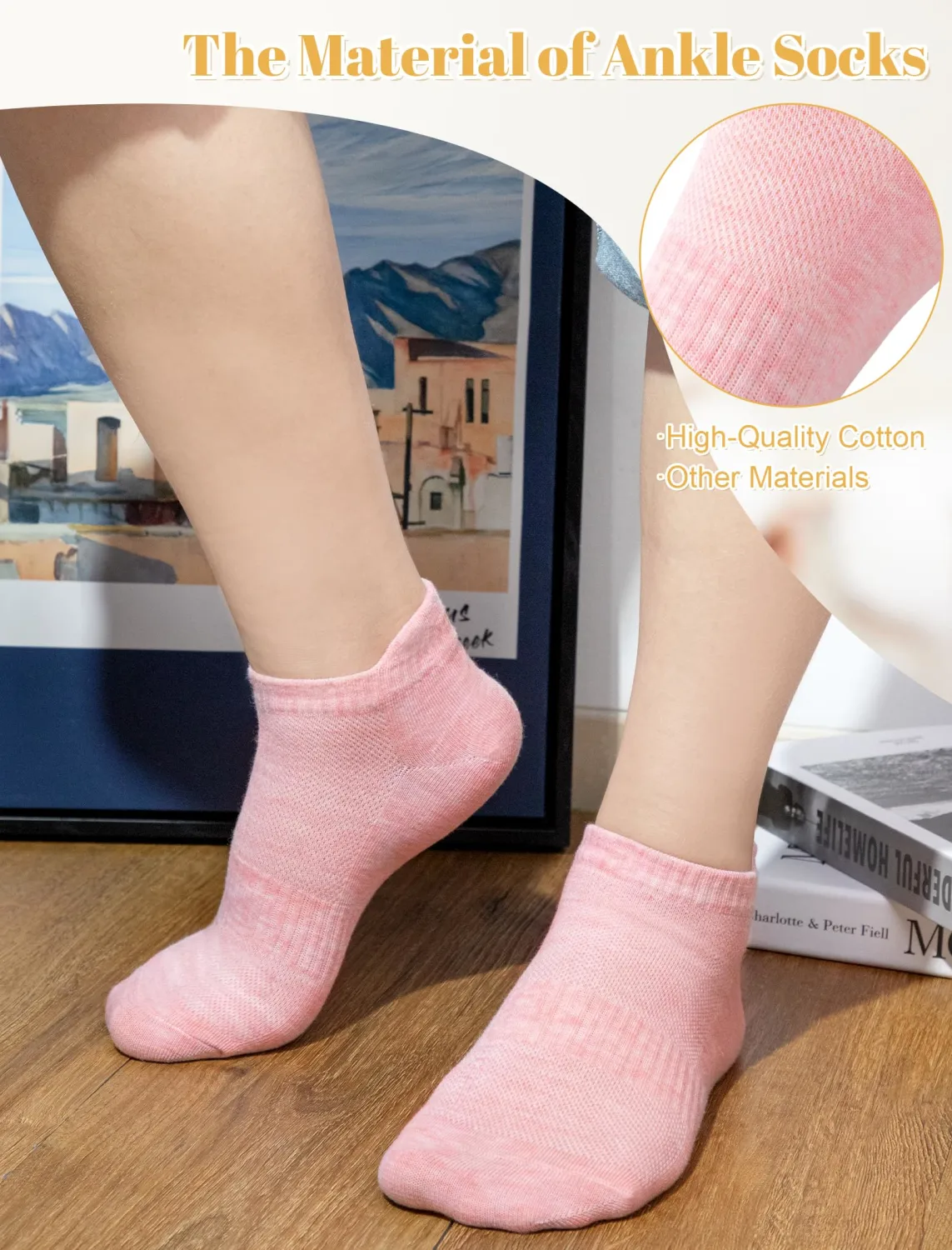 Justay 10 Pairs White Ankle Socks Woman Low Cut Running Cotton Athletic No Show Socks Womens
