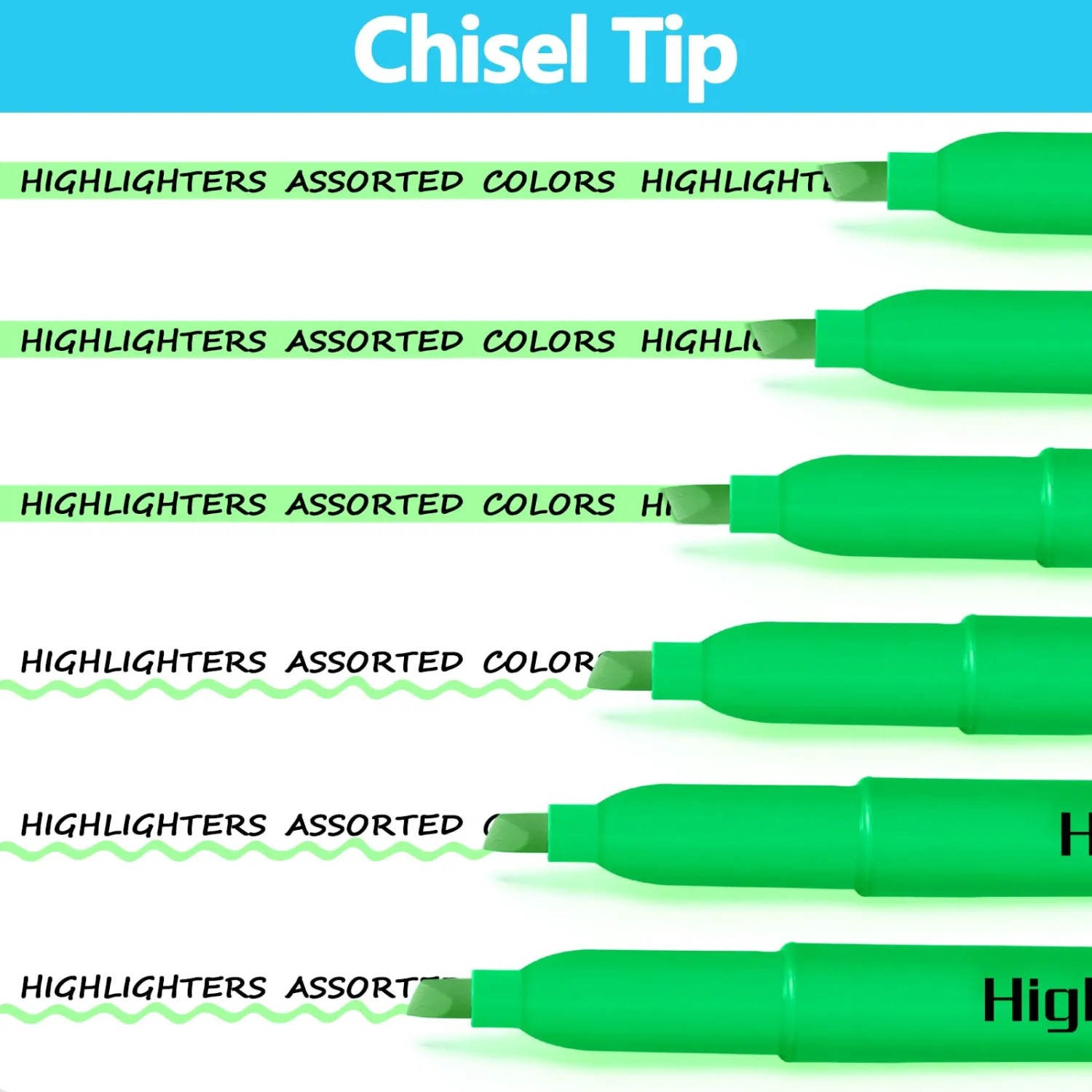 Highlighters Bulk - Quick-Dry No Bleed Markers for Office Classroom School Supplies Adults Kids Teachers Students (Green, 30)