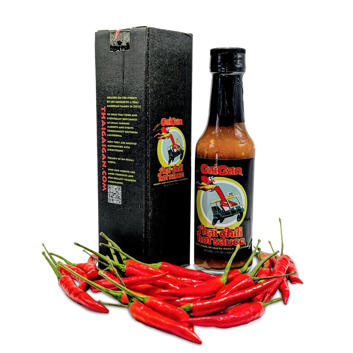 GaiGan - Thai Chili Pineapple Hot Sauce, Low-Calorie, All Natural Vegan Condiments with Low Sodium, Gluten Free & No Preservatives, 150 mL