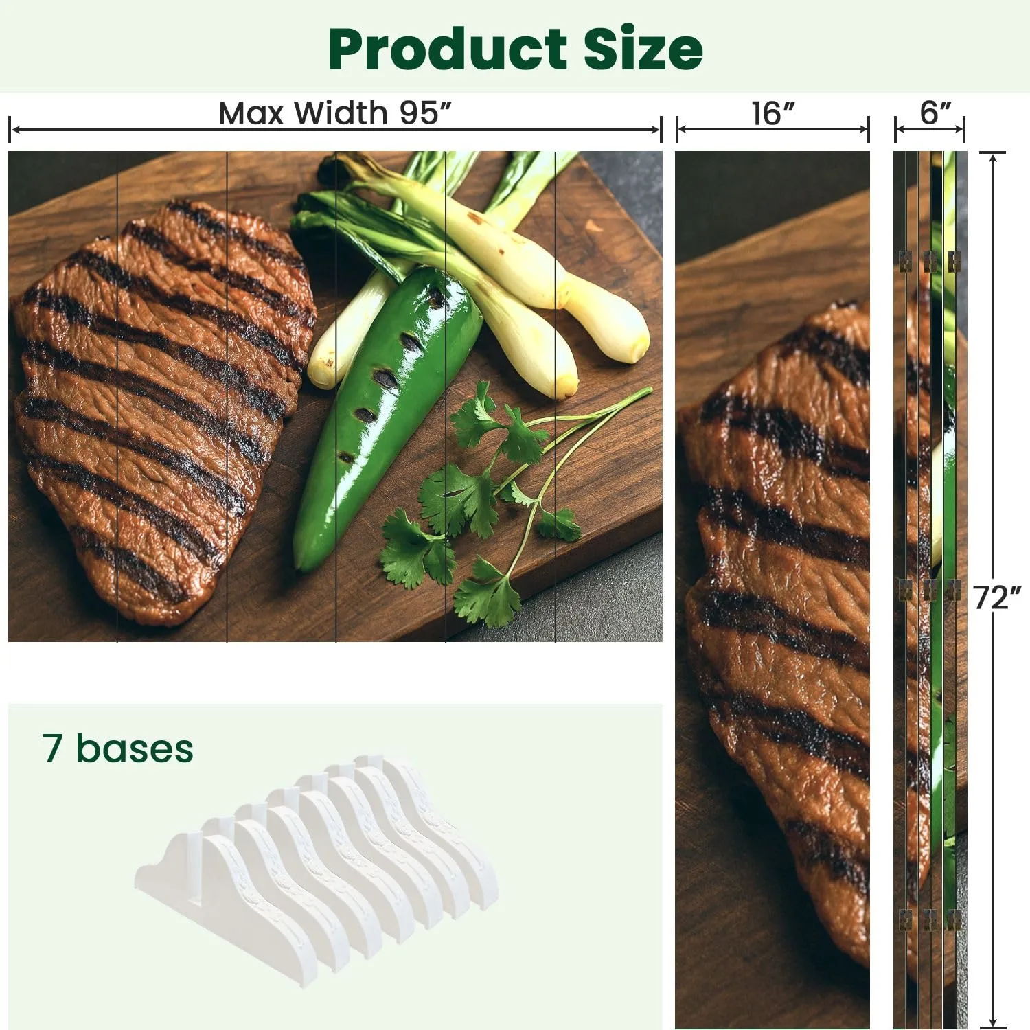 Room Divider Panel Folding Privacy Screen Mexican Carne Asada Beef Steak Wood Partition Wall Panels Freestanding Screen Dividers for Room Separation