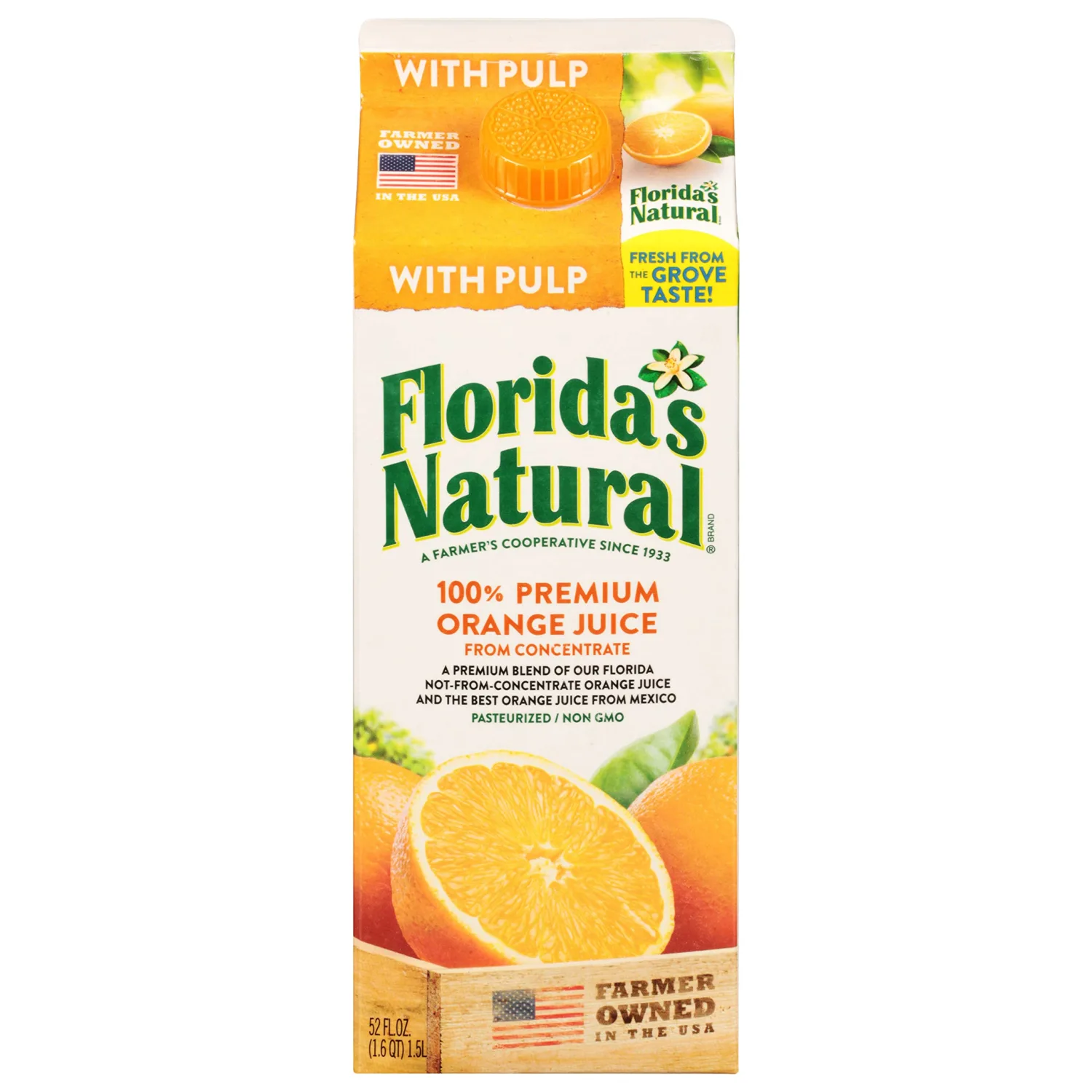 Florida's Natural, Orange Juice Some Pulp, 52 Fl Oz