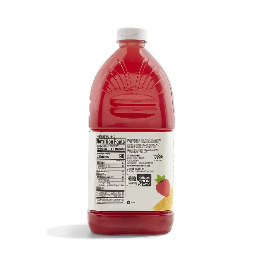 365 by Whole Foods Market, Organic Blueberry Lemonade, Reduced Sugar, 64 Fl Oz