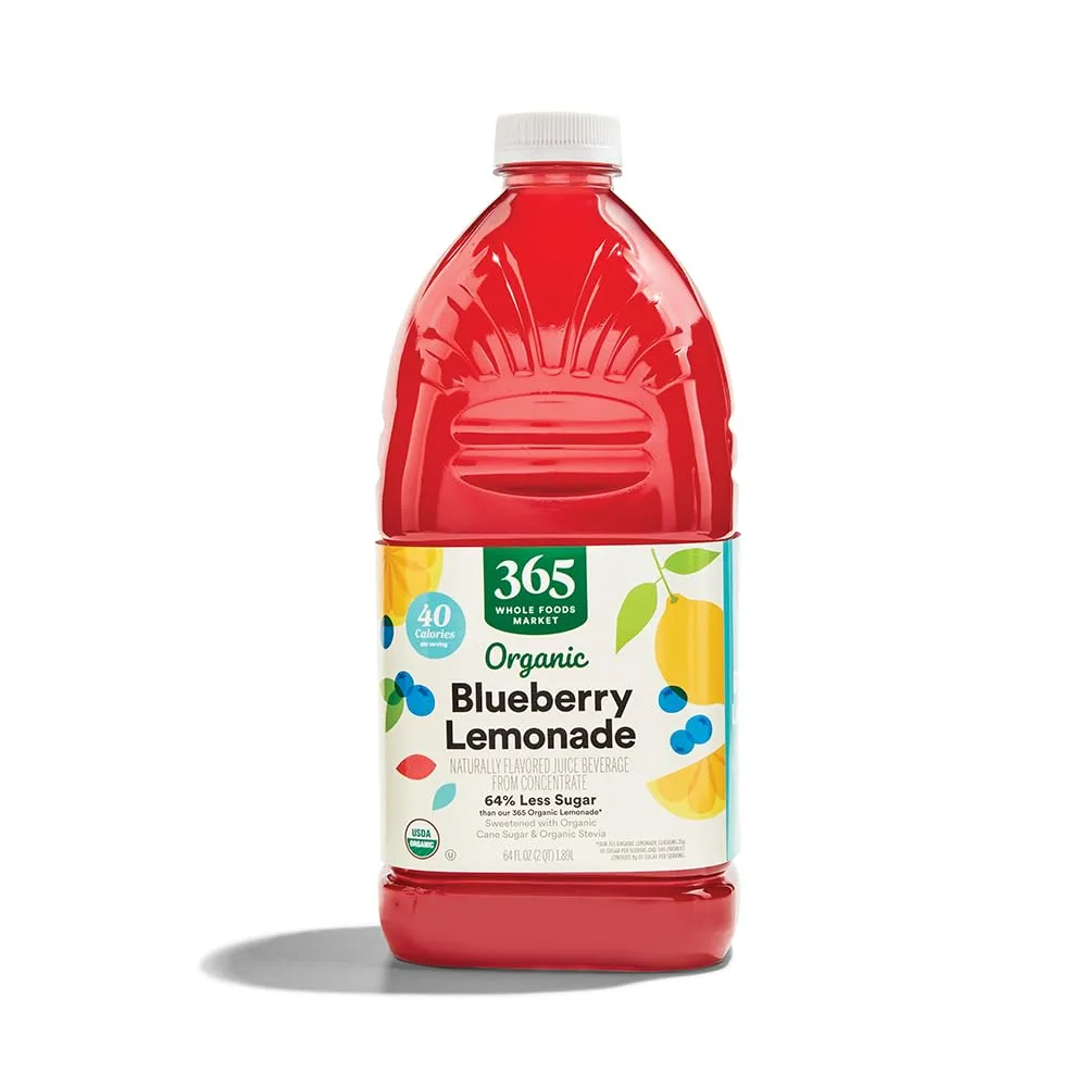 365 by Whole Foods Market, Organic Blueberry Lemonade, Reduced Sugar, 64 Fl Oz