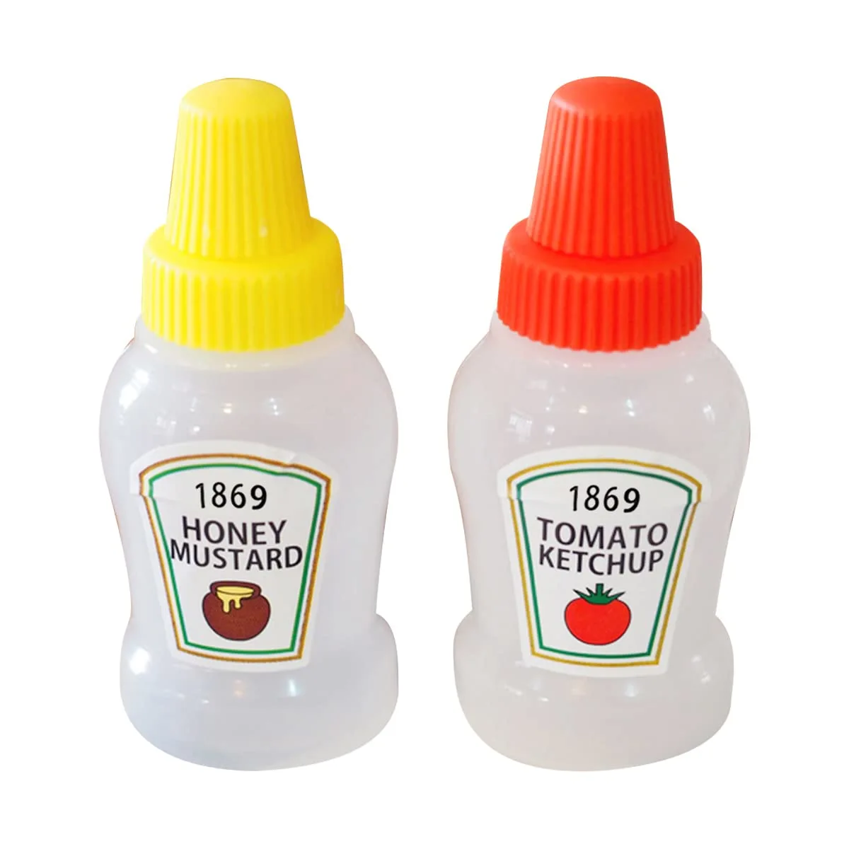 2 Pcs Mini Ketchup Bottles, 25ml Refillable Condiment Squeeze Bottle Salad Dressing Tomato Ketchup Mayo Syrup Squeeze Containers for Bento Box for Office Worker Bento Box Diner Condiment Mayo