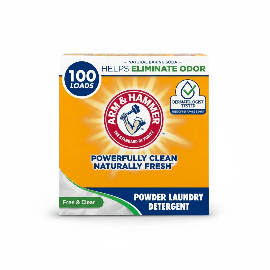 Arm & Hammer Laundry Detergent, Free of Perfume & Dyes, Powder, 100 Loads, 6.16 lb