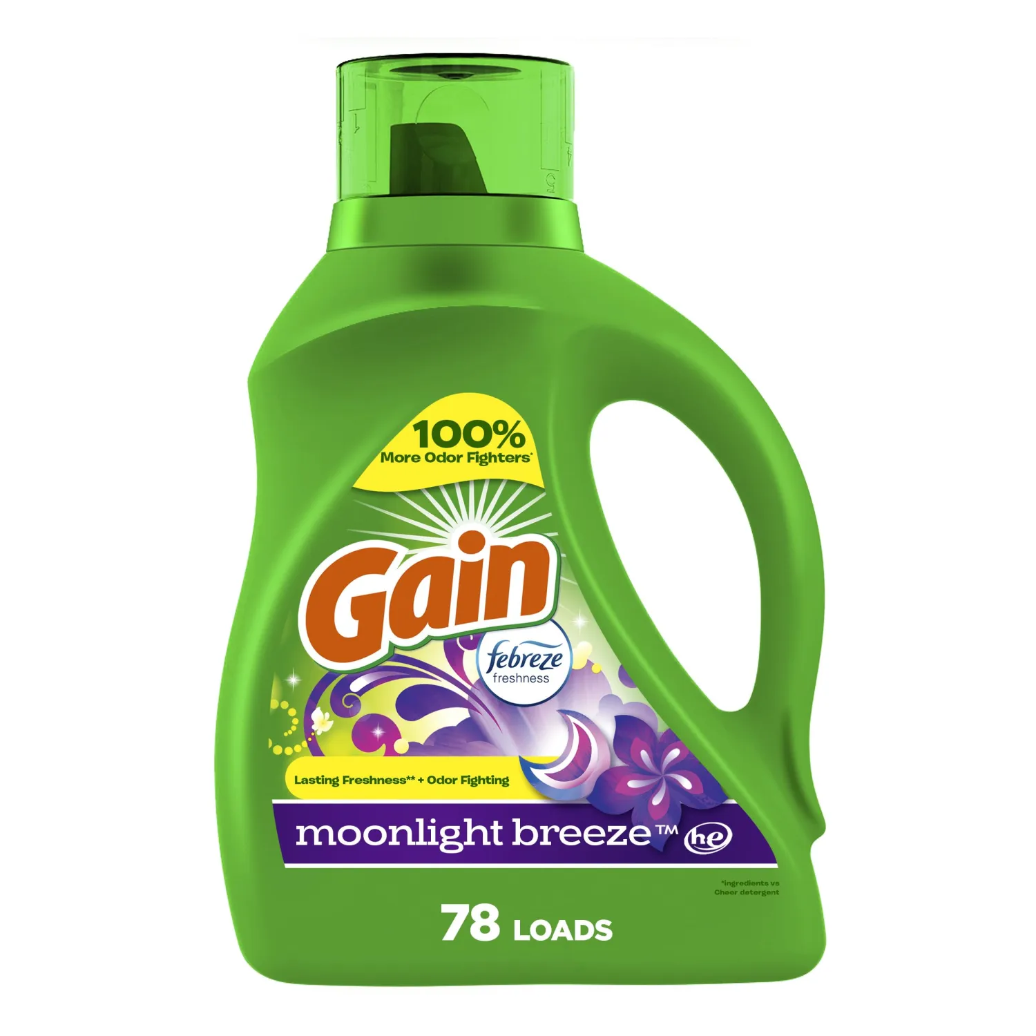 Gain + Aroma Boost Liquid Laundry Detergent, Moonlight Breeze Scent, 78 Loads, 113 fl oz, HE Compatible